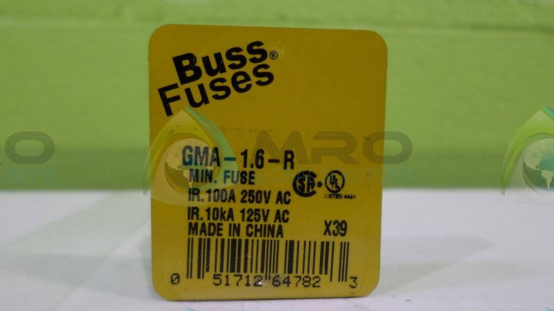 COOPER BUSSMANN GMA-1.6-R FUSE NSNP