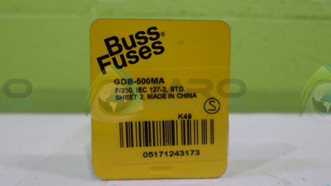 (LOT OF 3) COOPER BUSSMANN GDB-500MA FUSE *NEW NO BOX*