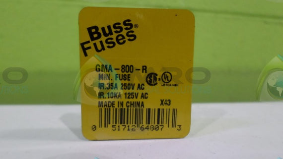 (LOT OF4) COOPER BUSSMANN GMA-800-R FUSE *NEW NO BOX*