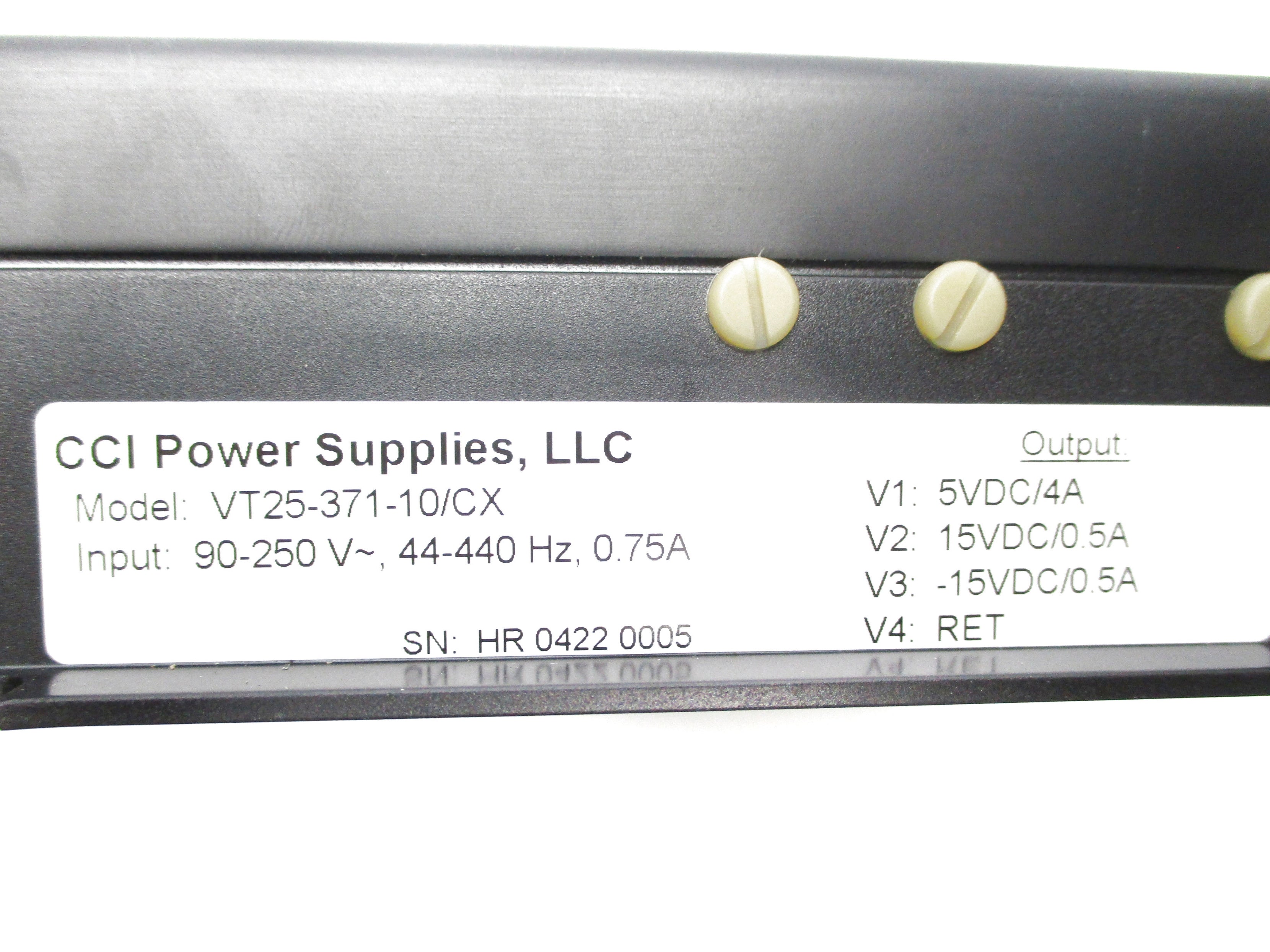 CCI POWER SUPPLIES VT25-371-10/CX NSNP