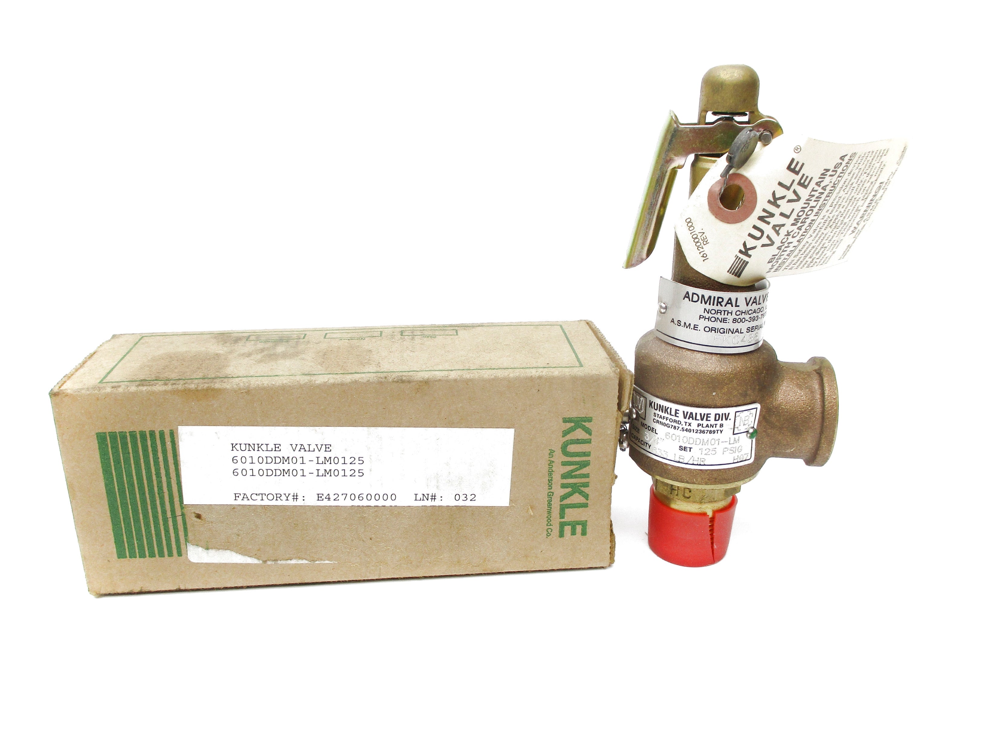 KUNKLE VALVE 6010DDM01-LM0125 125PSI NSMP