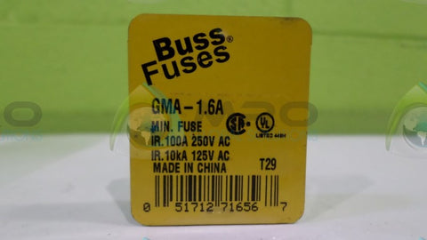 (LOT OF 3)COOPER BUSSMANN GMA-1.6A FUSE *NEW NO BOX*