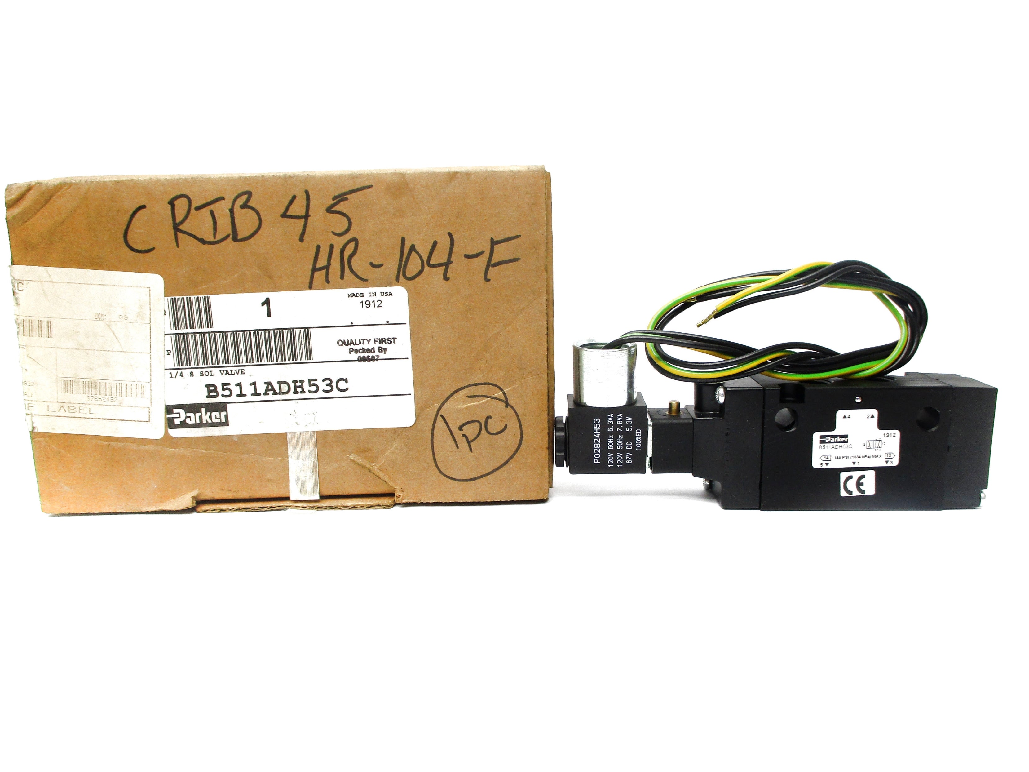 PARKER B511ADH53C 120V 145PSI NSMP