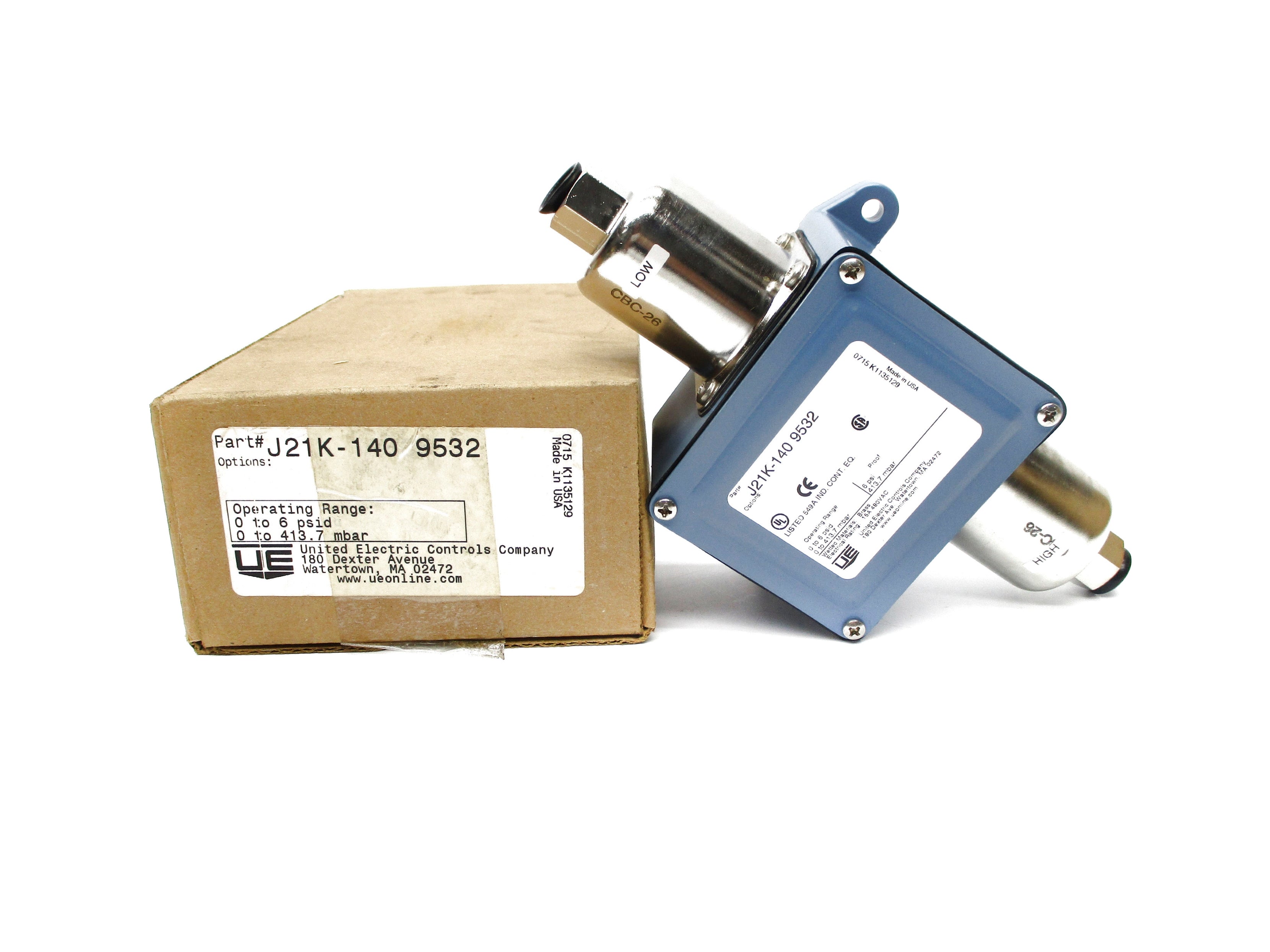 UNITED ELECTRIC CONTROLS J21K-140-9532 0-6PSID NSMP
