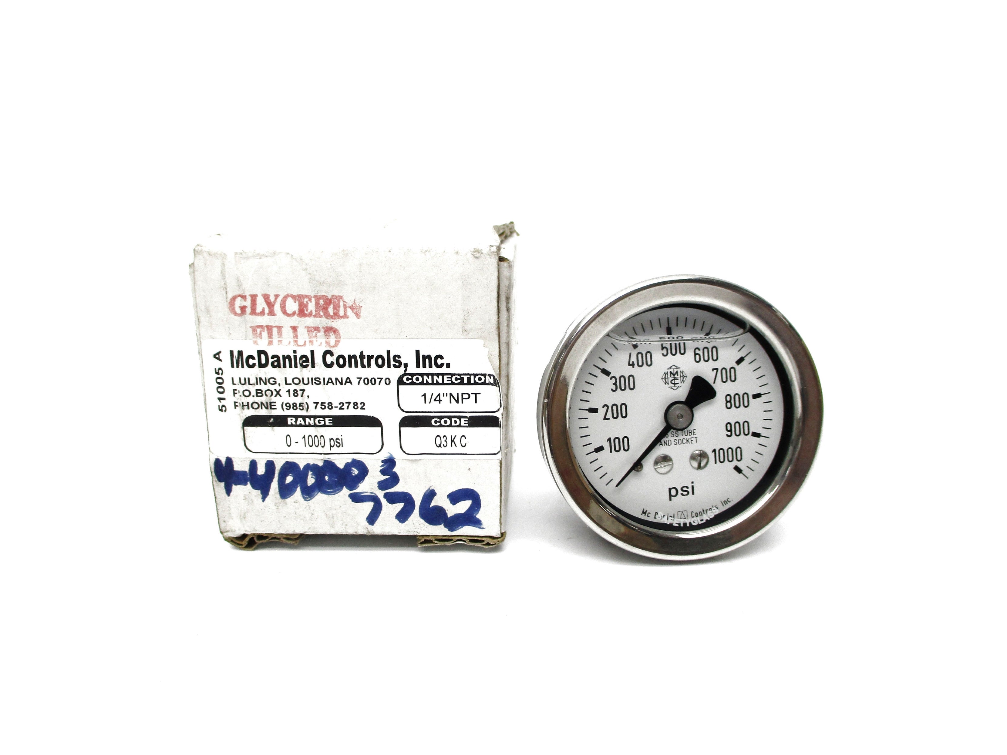 MCDANIEL CONTROLS Q3KC 0-1000PSI NSMP