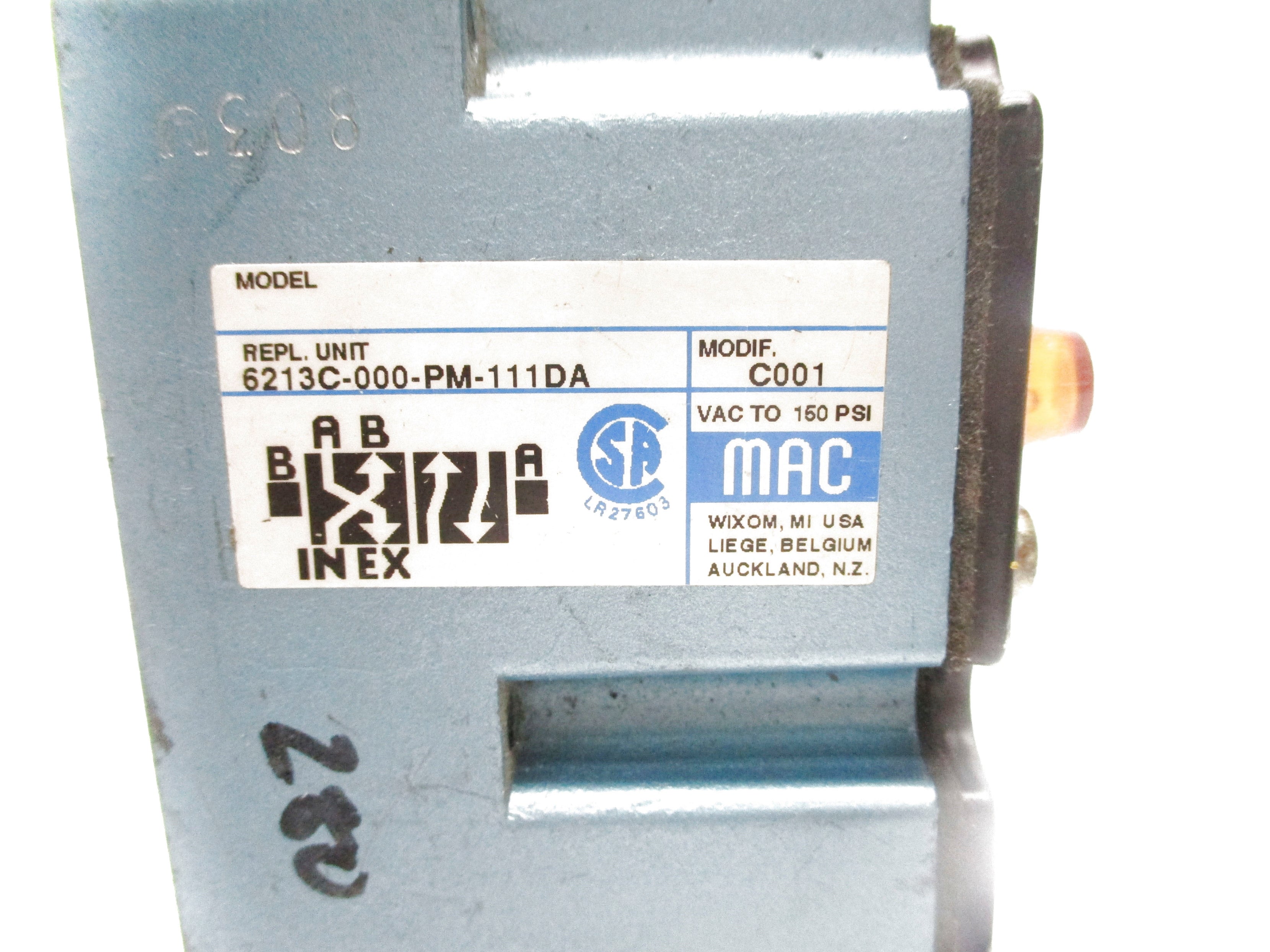 MAC 6213C-000-PM-111DA 150PSI UNMP