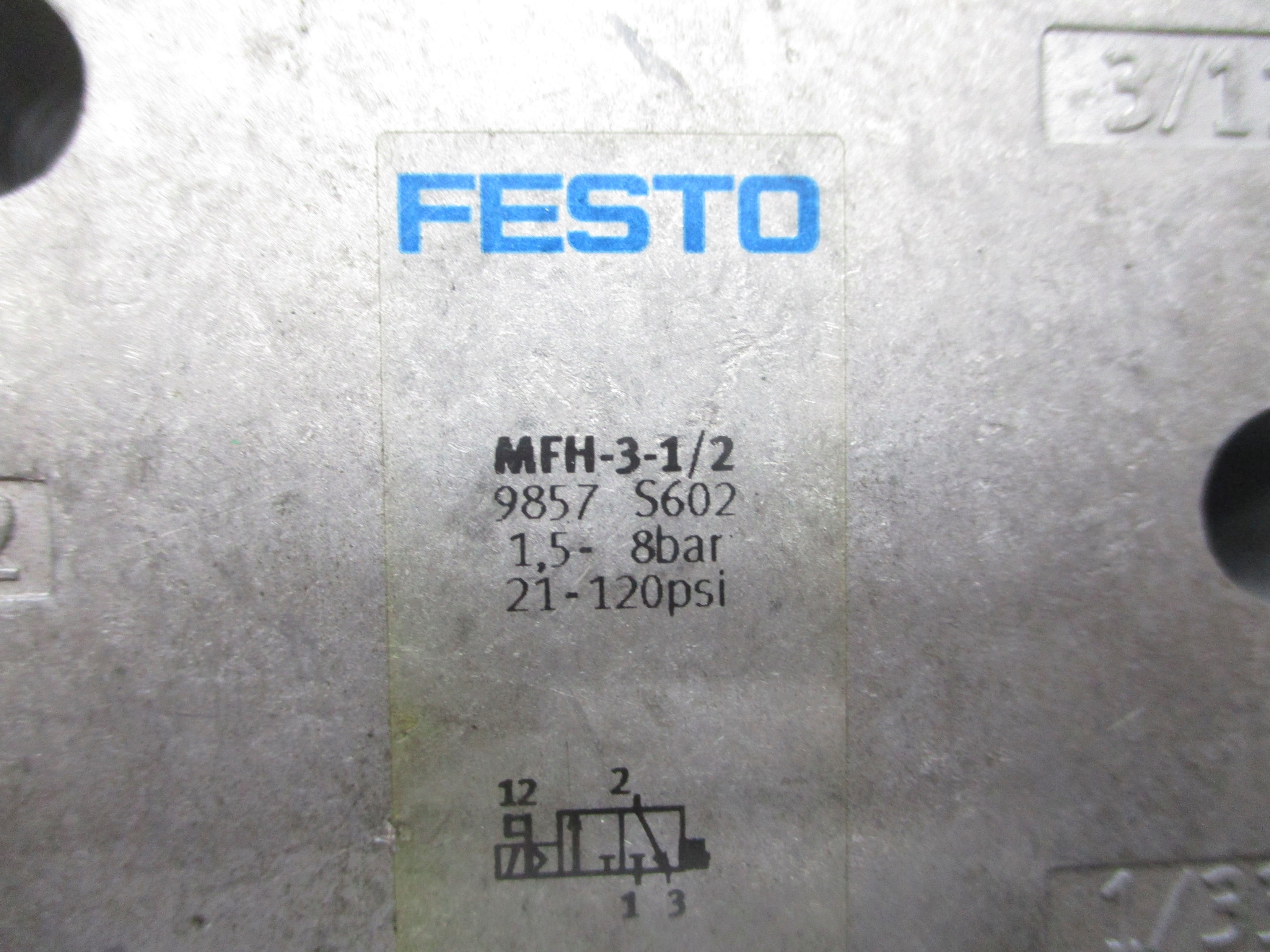 FESTO MFH-3-1/2 9857 21-120PSI NSNP