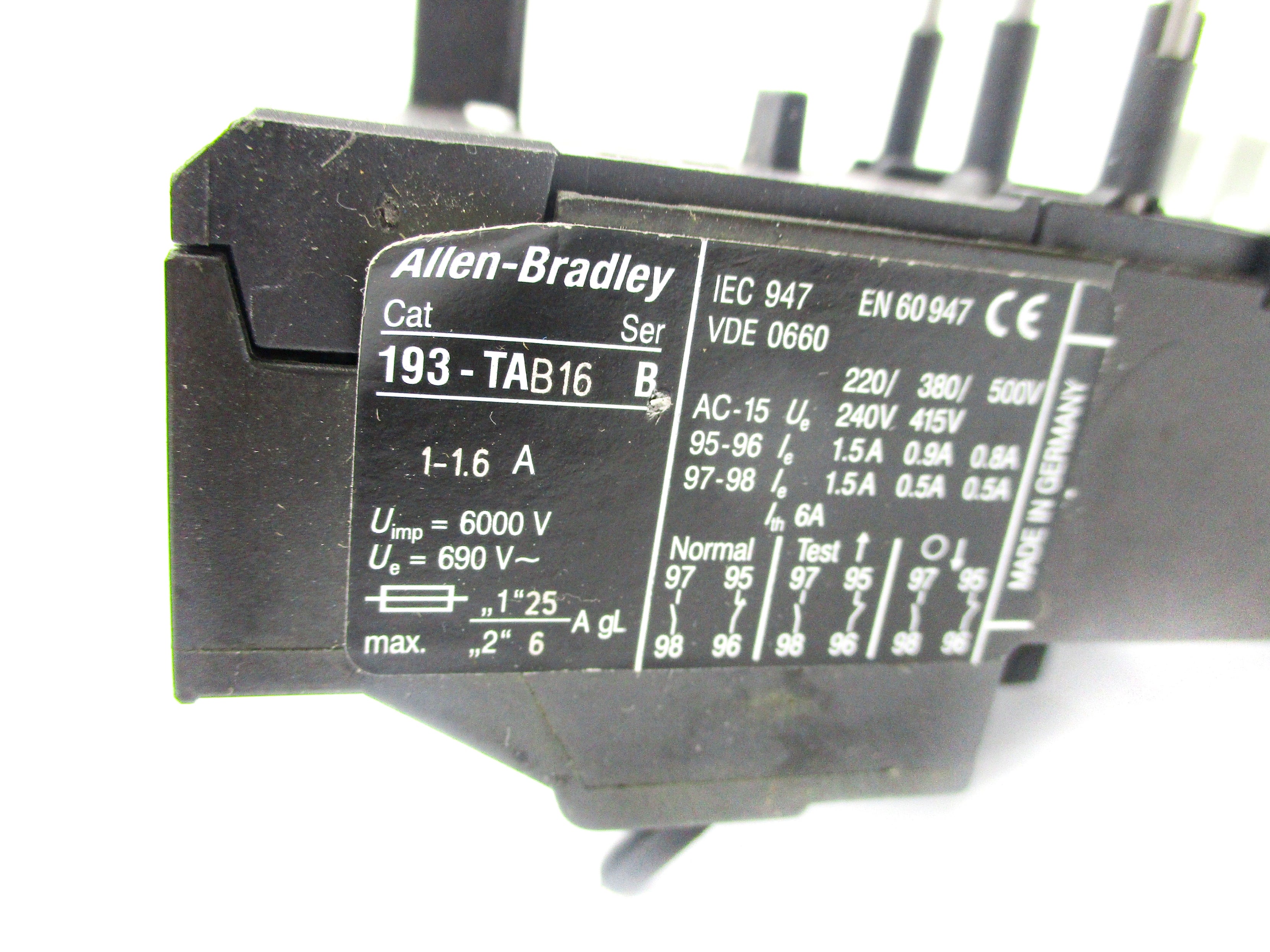INDUSTRIAL SPARE PART 193-TAB16 SER. B 690V 1-1.6A UNMP