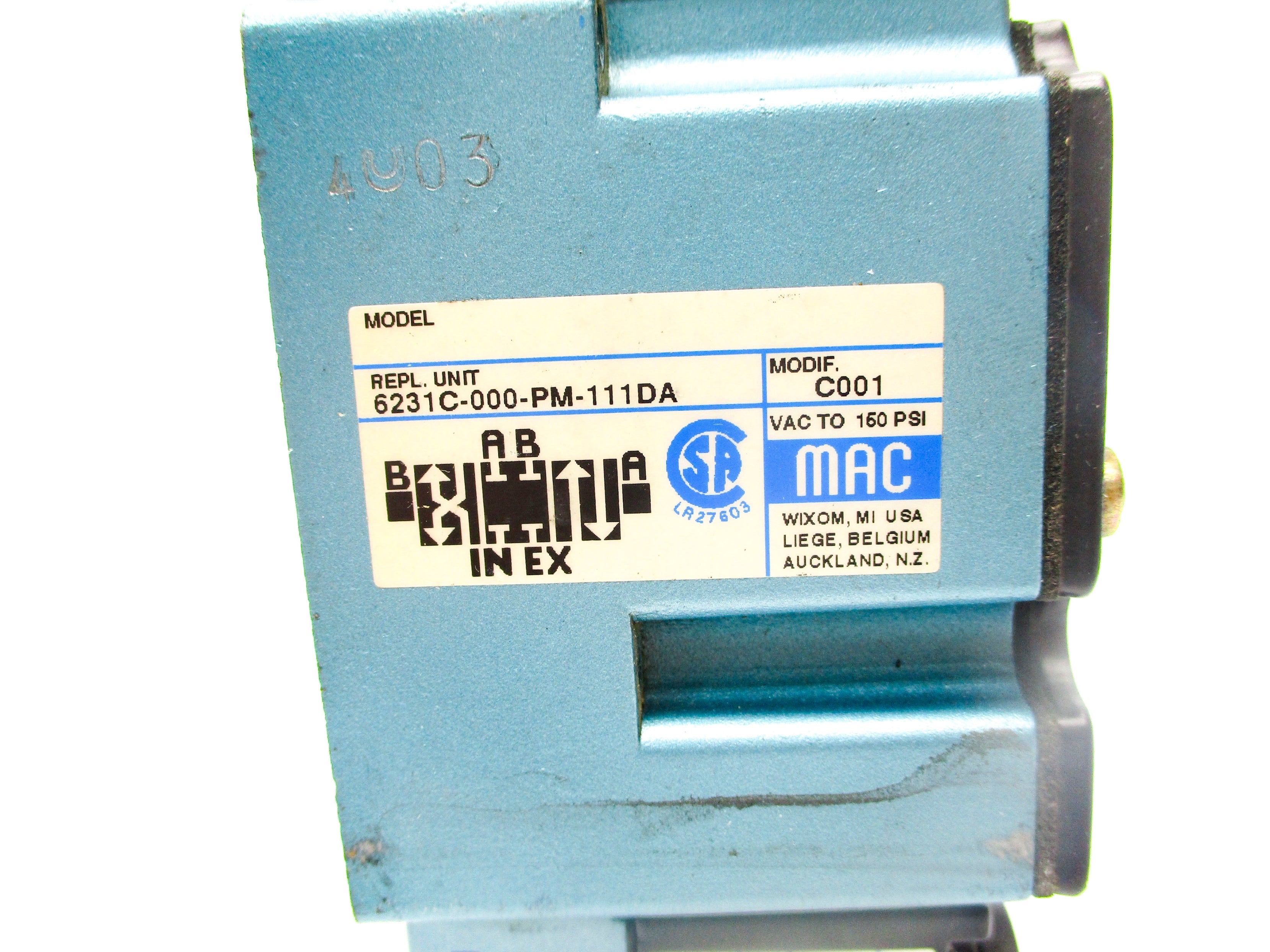 MAC 6231C-000-PM-111DA 150PSI UNMP