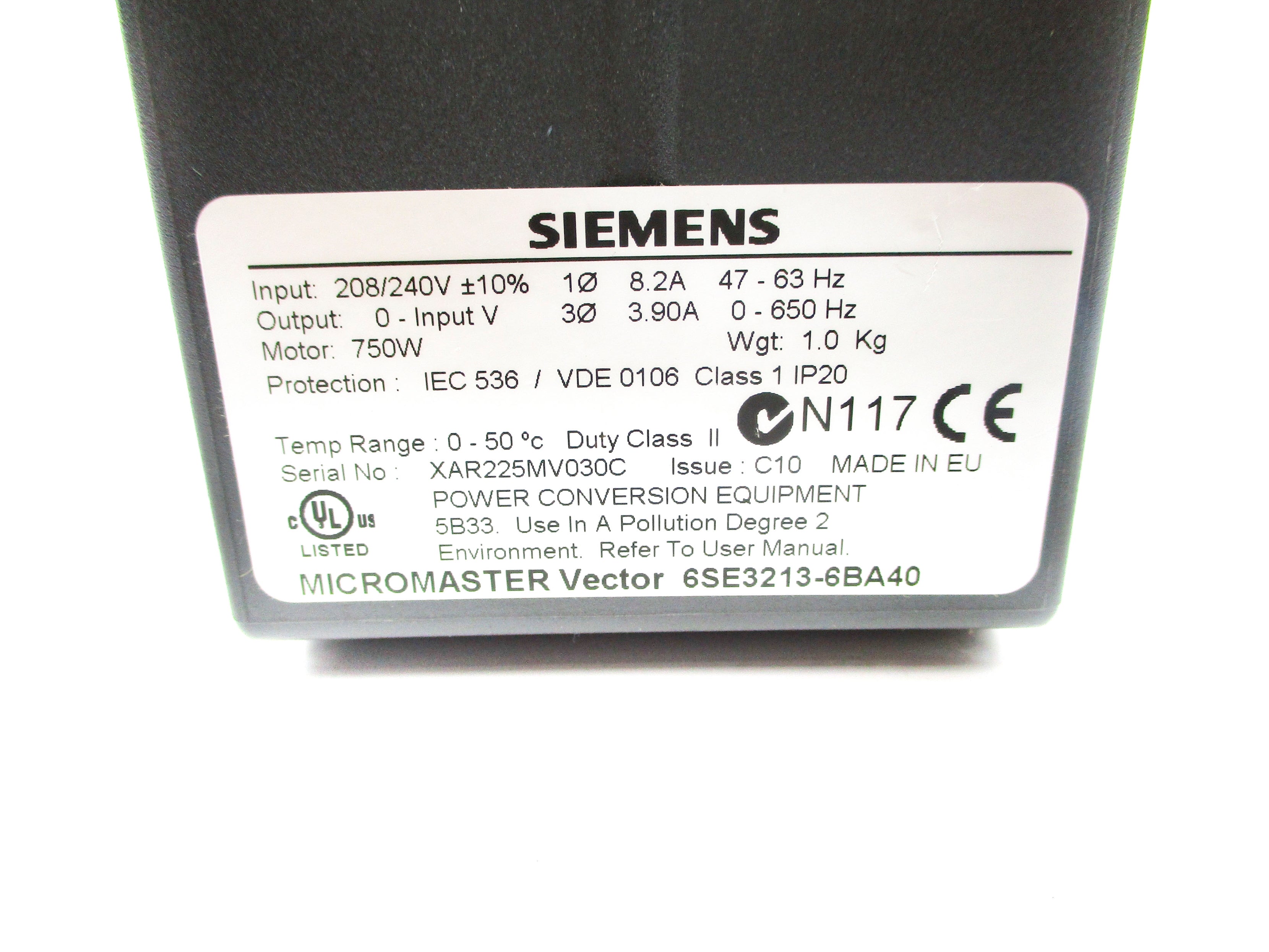 SIEMENS 6SE3213-6BA40 UNMP