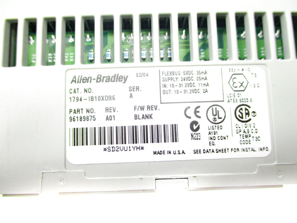 ALLEN BRADLEY 1794-IB10XOB6 SER. A 10-31.2VDC NSNP