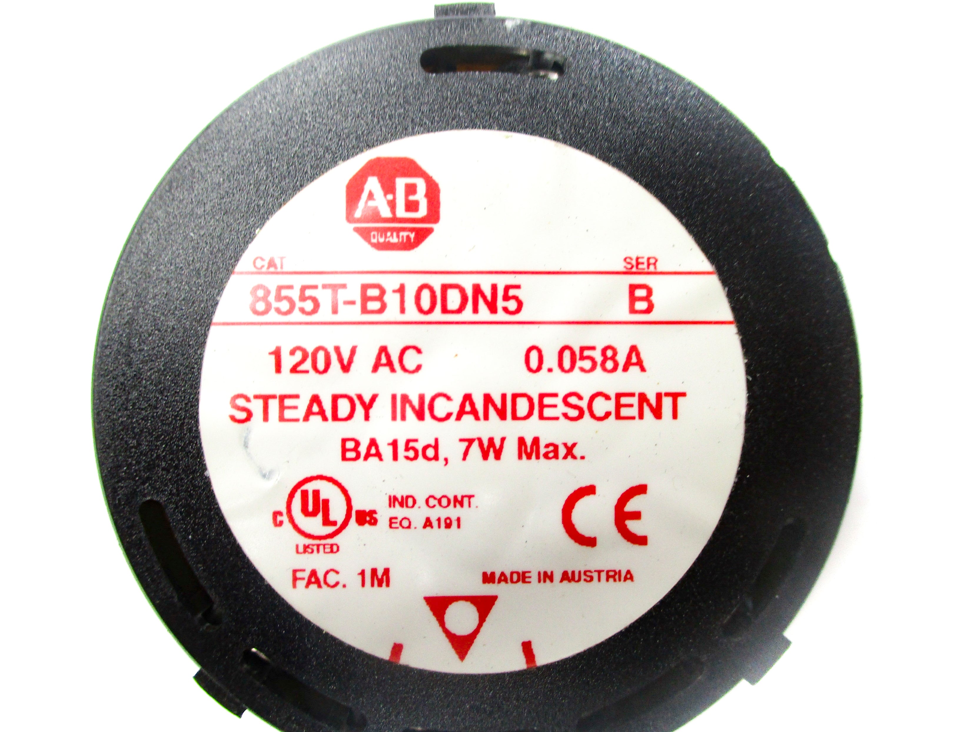 ALLEN BRADLEY 855T-B10DN5 SER. B (NO BULB) NSNP