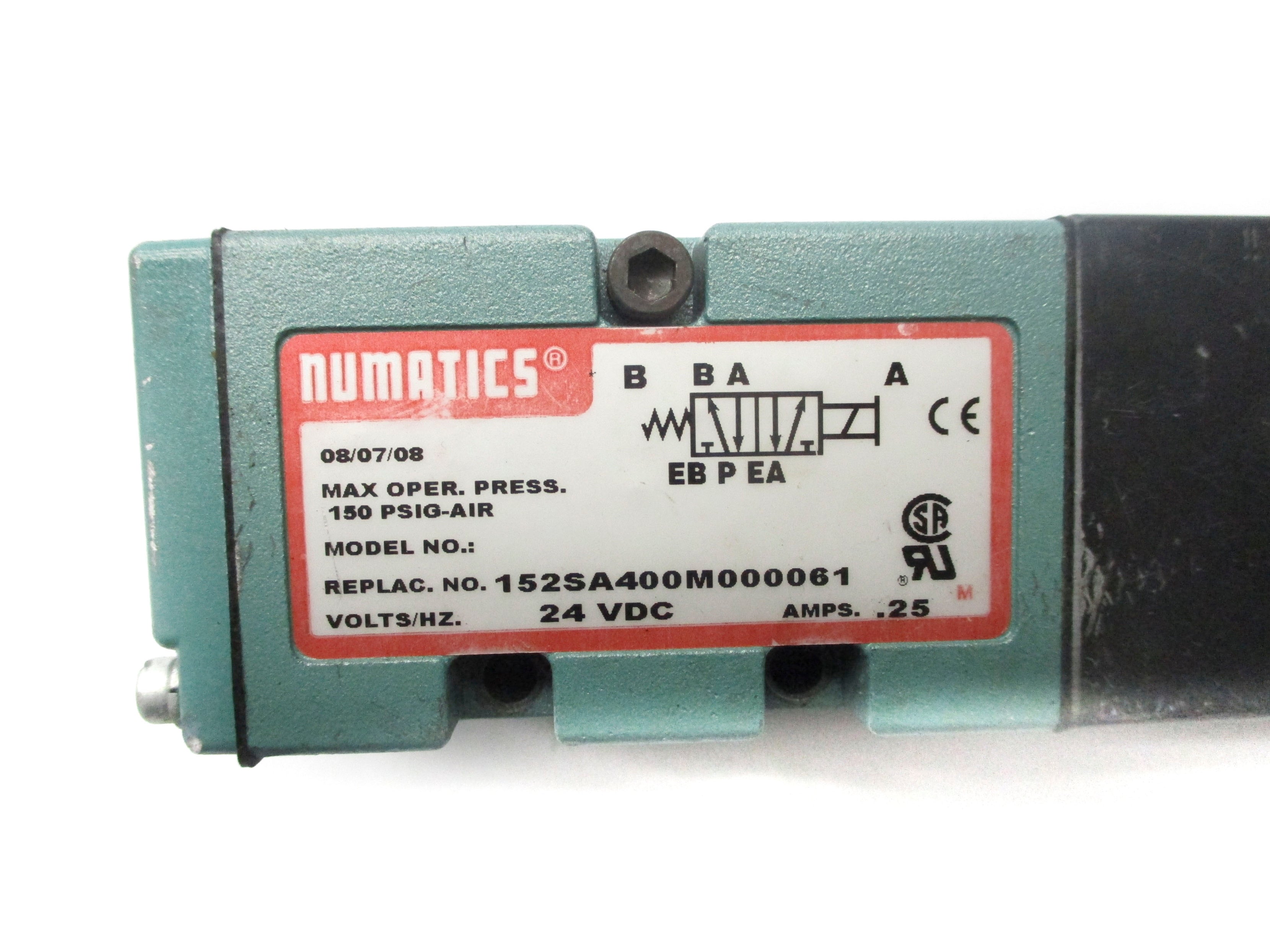 NUMATICS 152SA400M000061 24VDC 150PSIG UNMP