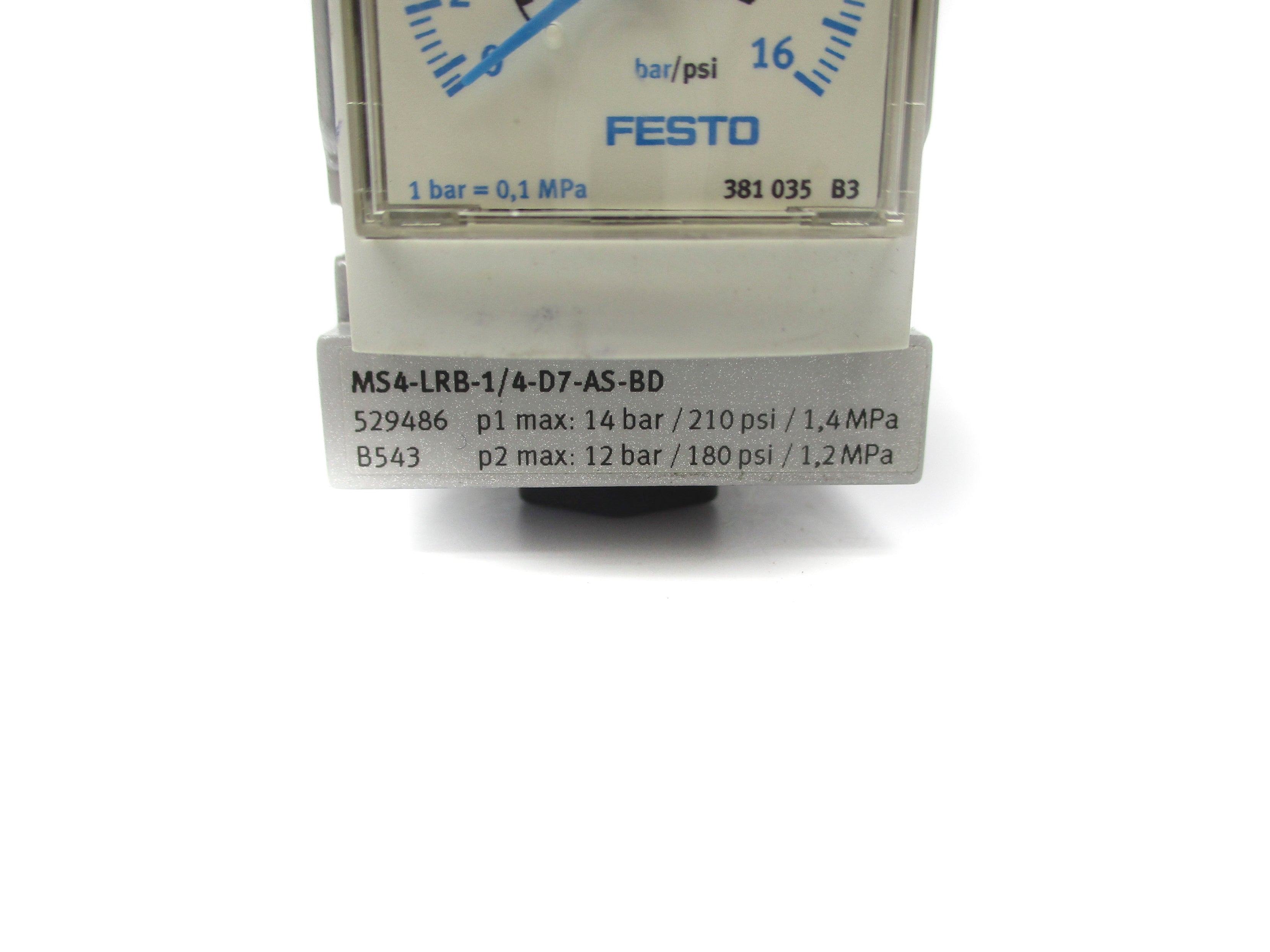 FESTO MS4-LRB-1/4-D7-AS-BD 180/210PSI UNMP