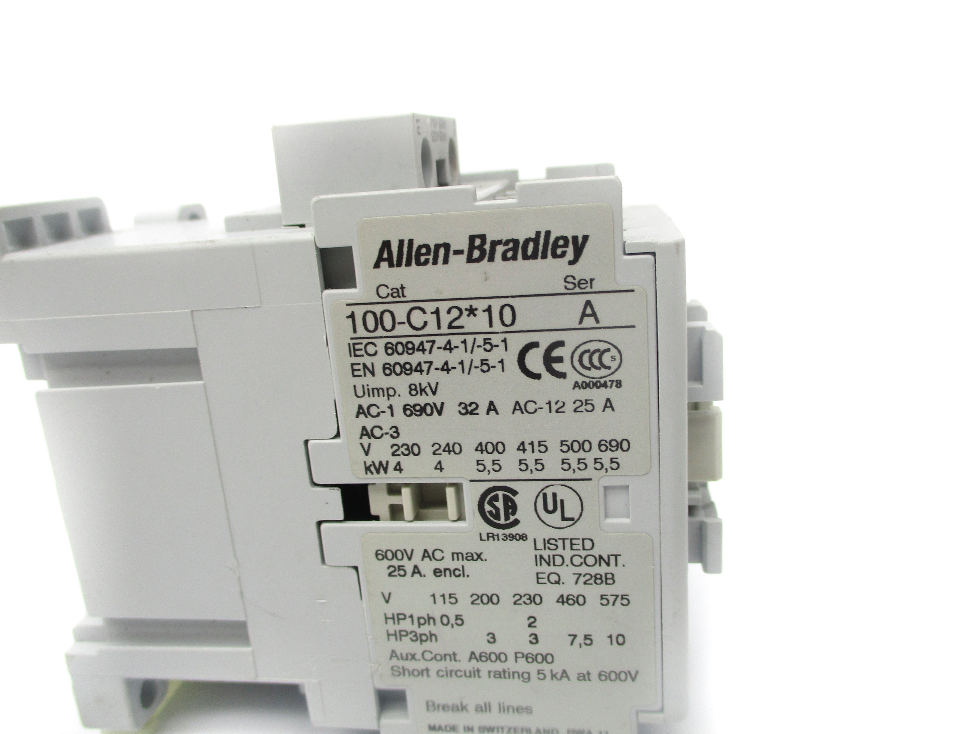 ALLEN BRADLEY 100-C12D10 SER. A 110/120V NSNP