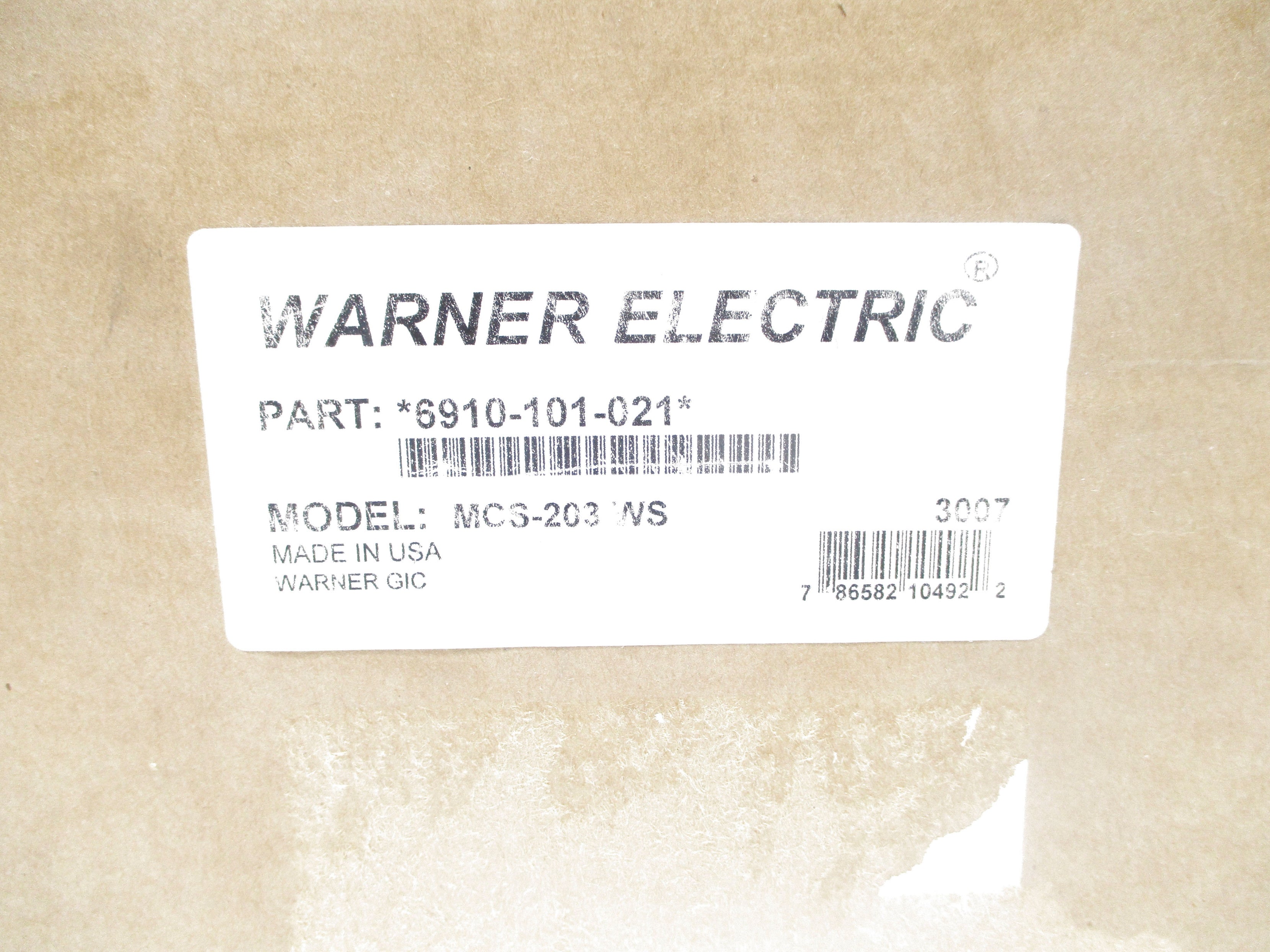 WARNER ELECTRONIC 6910-101-021 MCS-203 NSMP