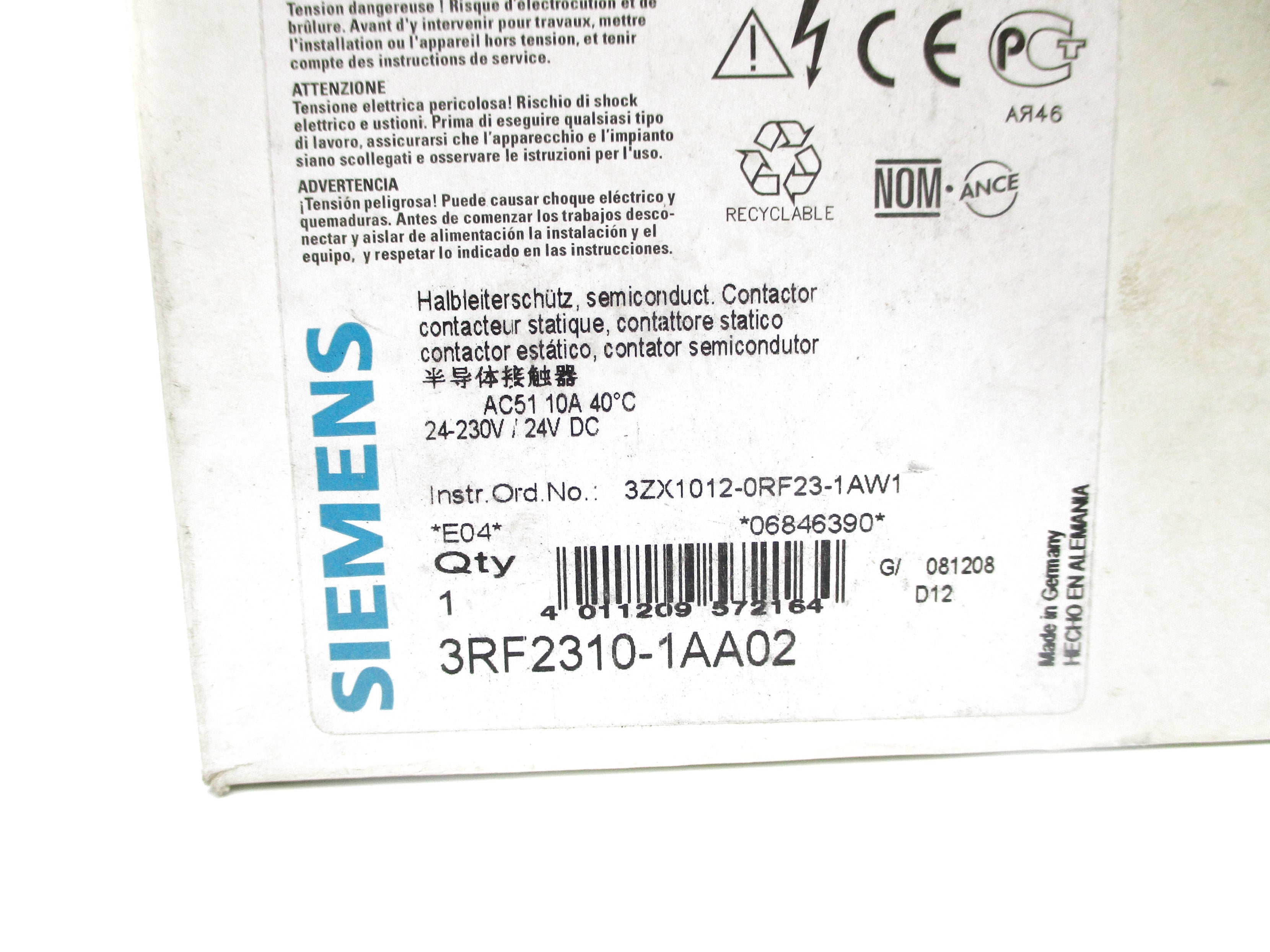 SIEMENS 3RF2310-1AA02 10A 24VDC NSMP