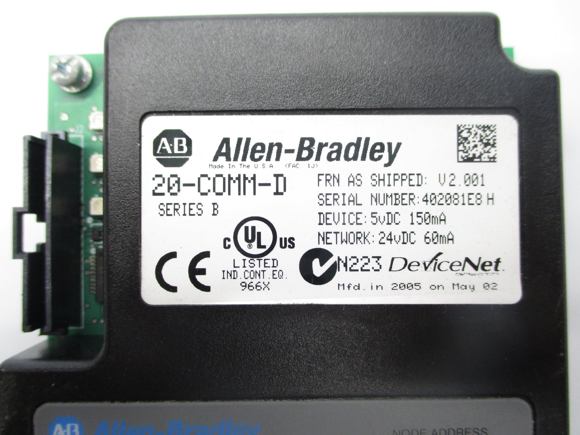 ALLEN BRADEY 20-COMM-D SER. B F/W V2.001 NSNP