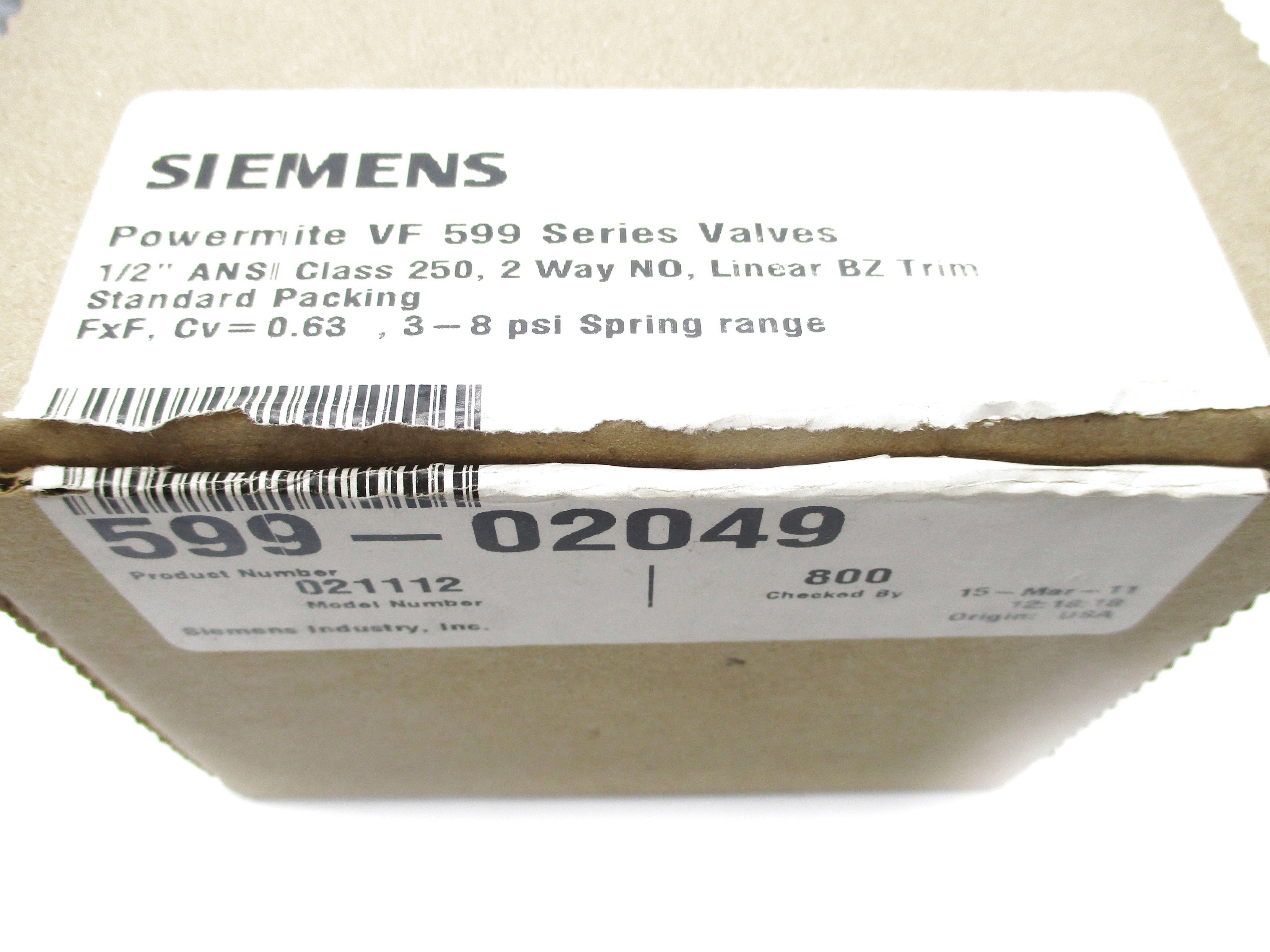 SIEMENS 599-02049 3-8PSI NSMP