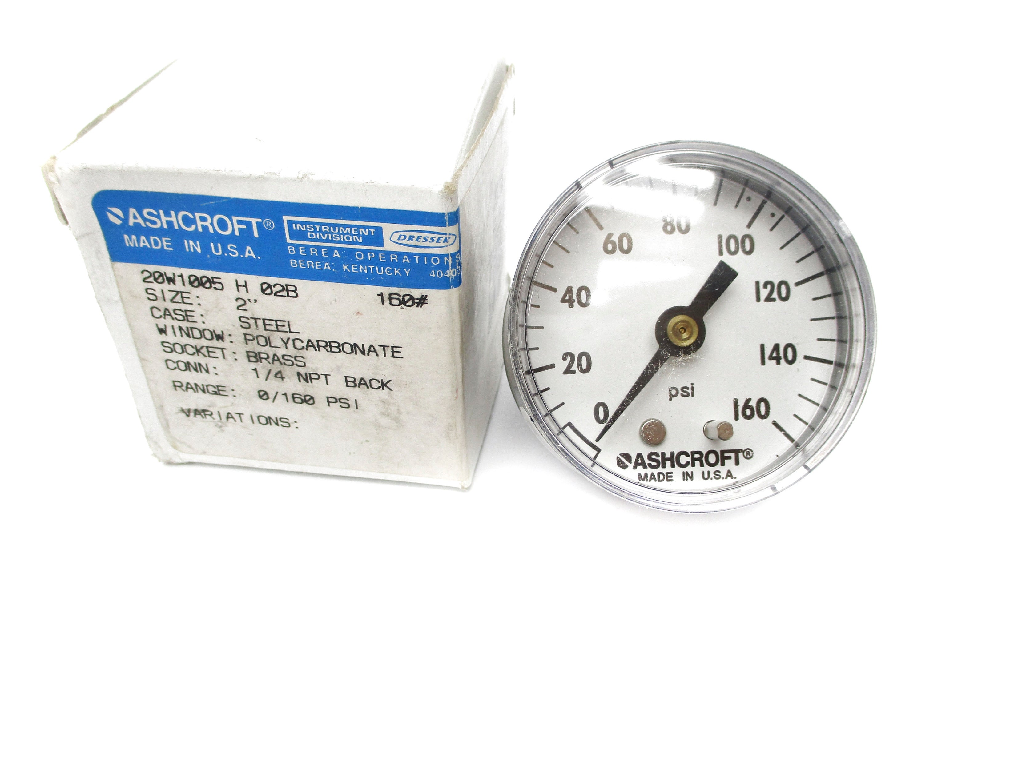 ASHCROFT 20W1005H02B160# 0-160PSI NSMP