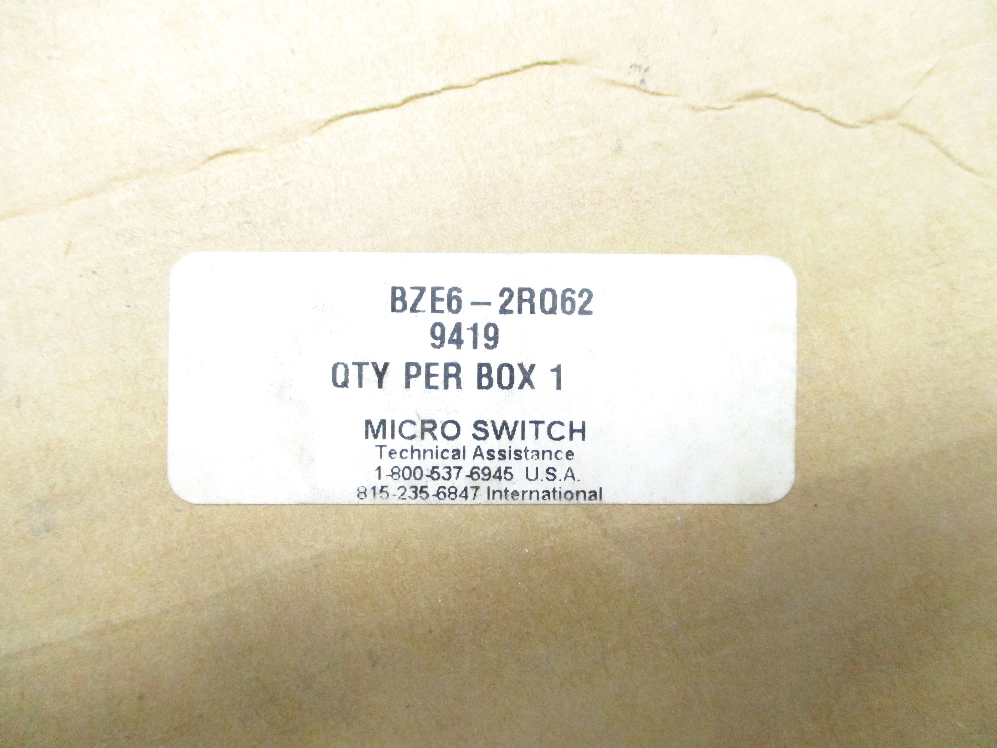 MICROSWITCH BZE6-2RQ62 NSMP