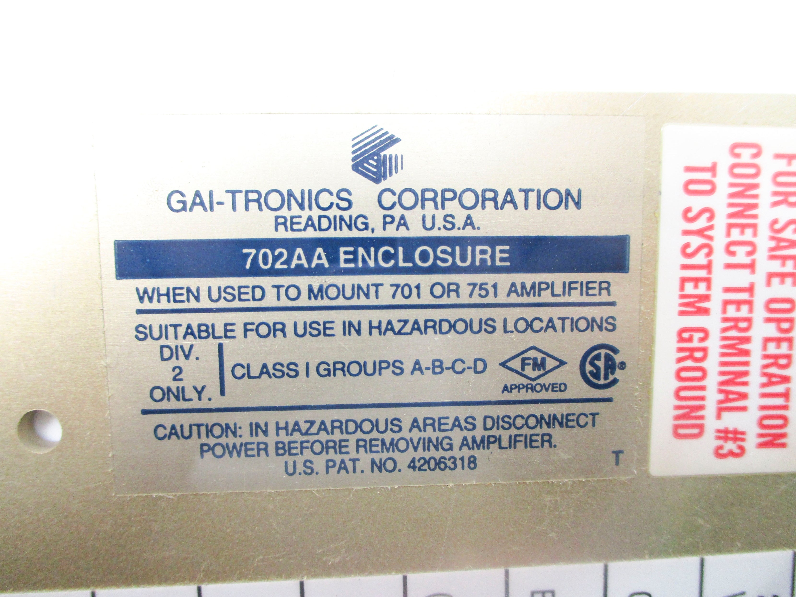 GAI TRONICS 702AA NSNP