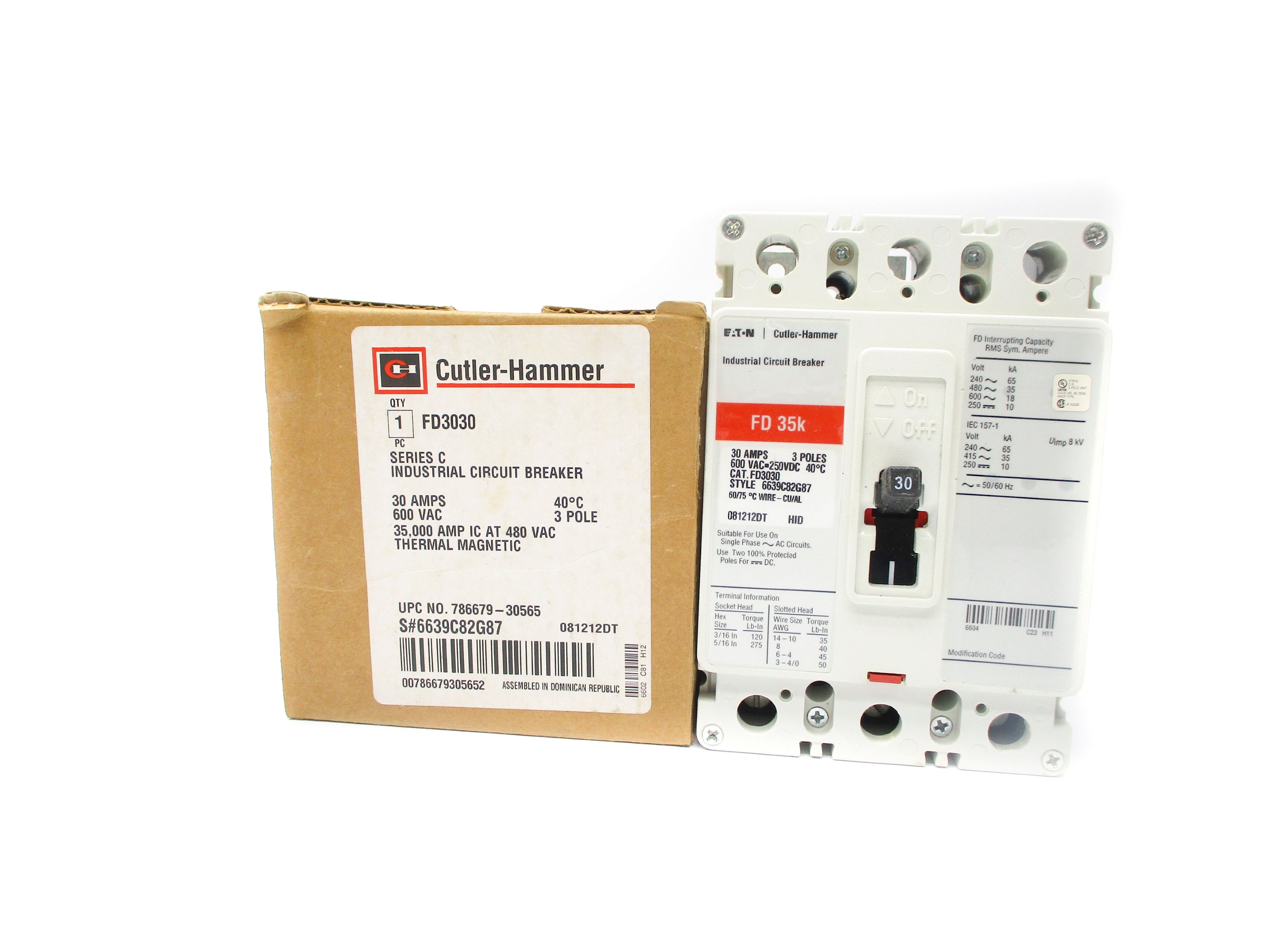 CUTLER HAMMER FD3030 SER. C 30A 600VAC NSMP