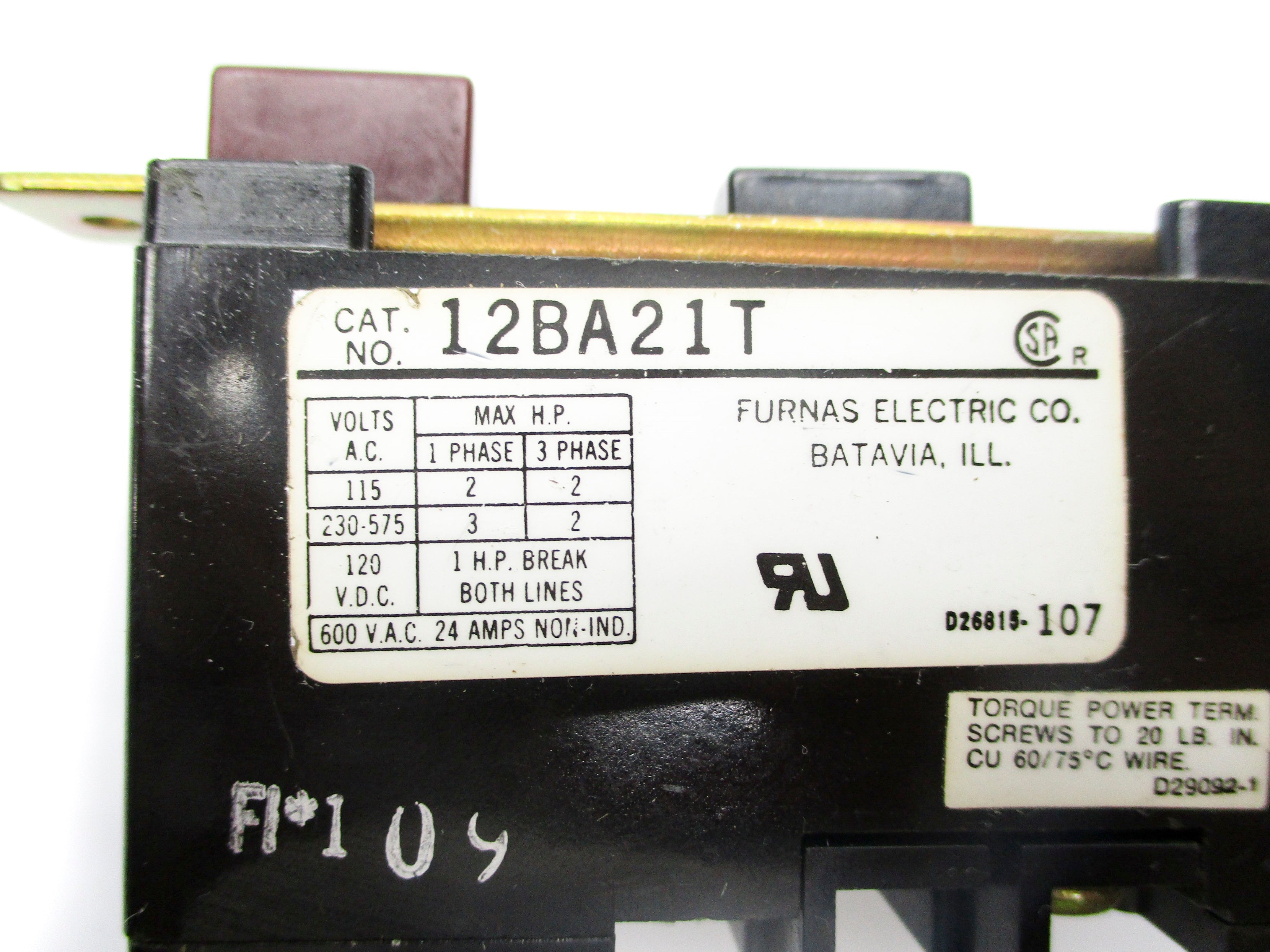 FURNAS ELECTRIC 12BA21T NSNP
