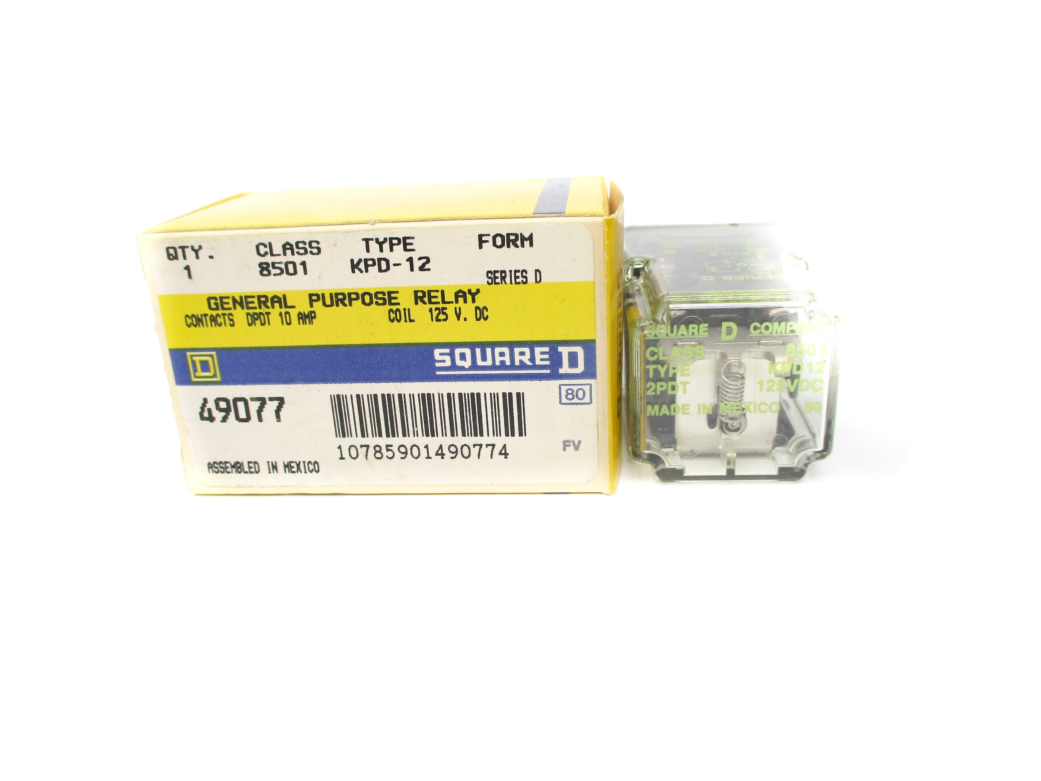 SQUARE D 8501KPD12 SER. D 10A 125VDC NSMP
