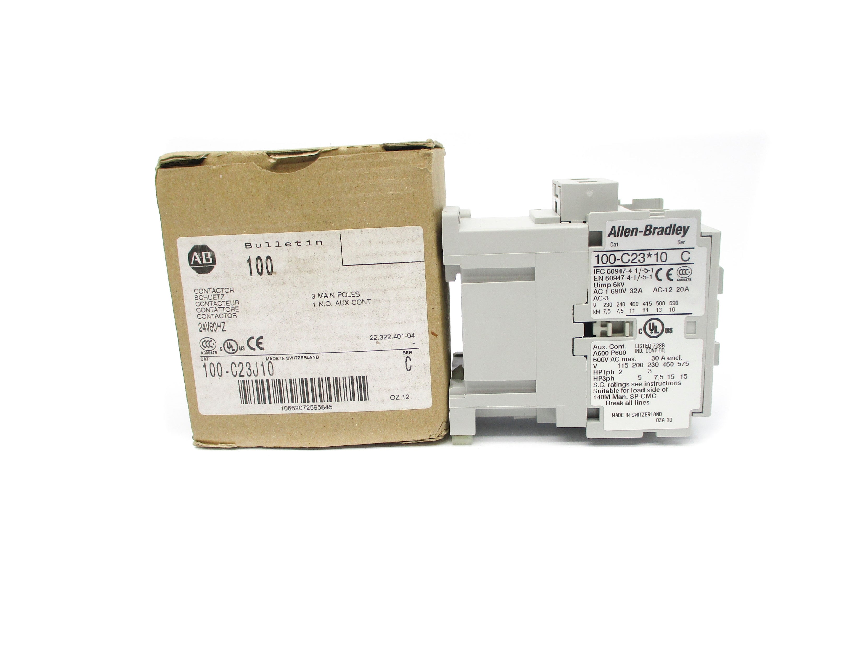 ALLEN BRADLEY 100-C23J10 SER. C 24V (BR/WH) NSMP