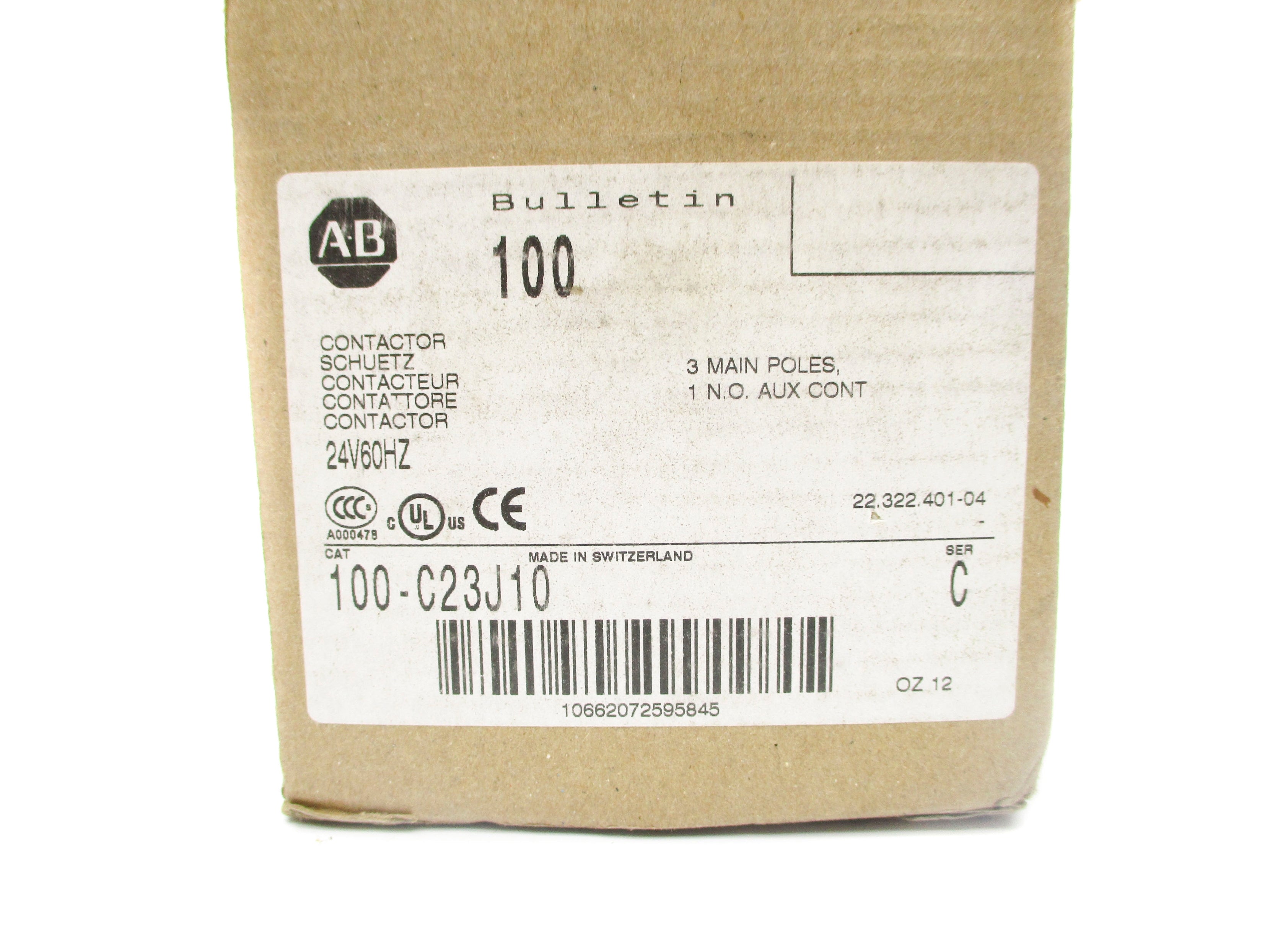 ALLEN BRADLEY 100-C23J10 SER. C 24V (BR/WH) NSMP