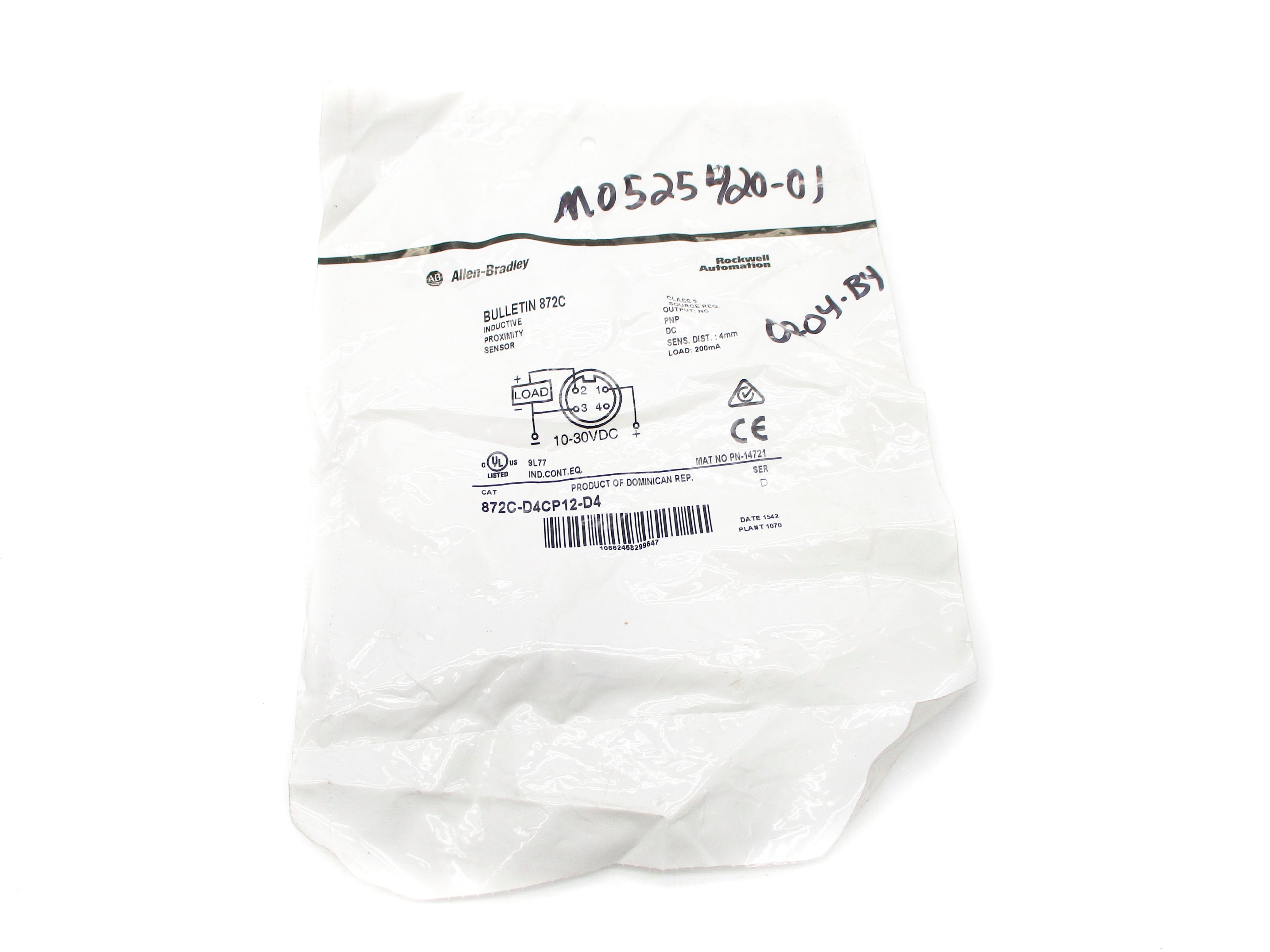 ALLEN BRADLEY 872C-D4CP12-D4 SER. D 10-30VDC NSMP