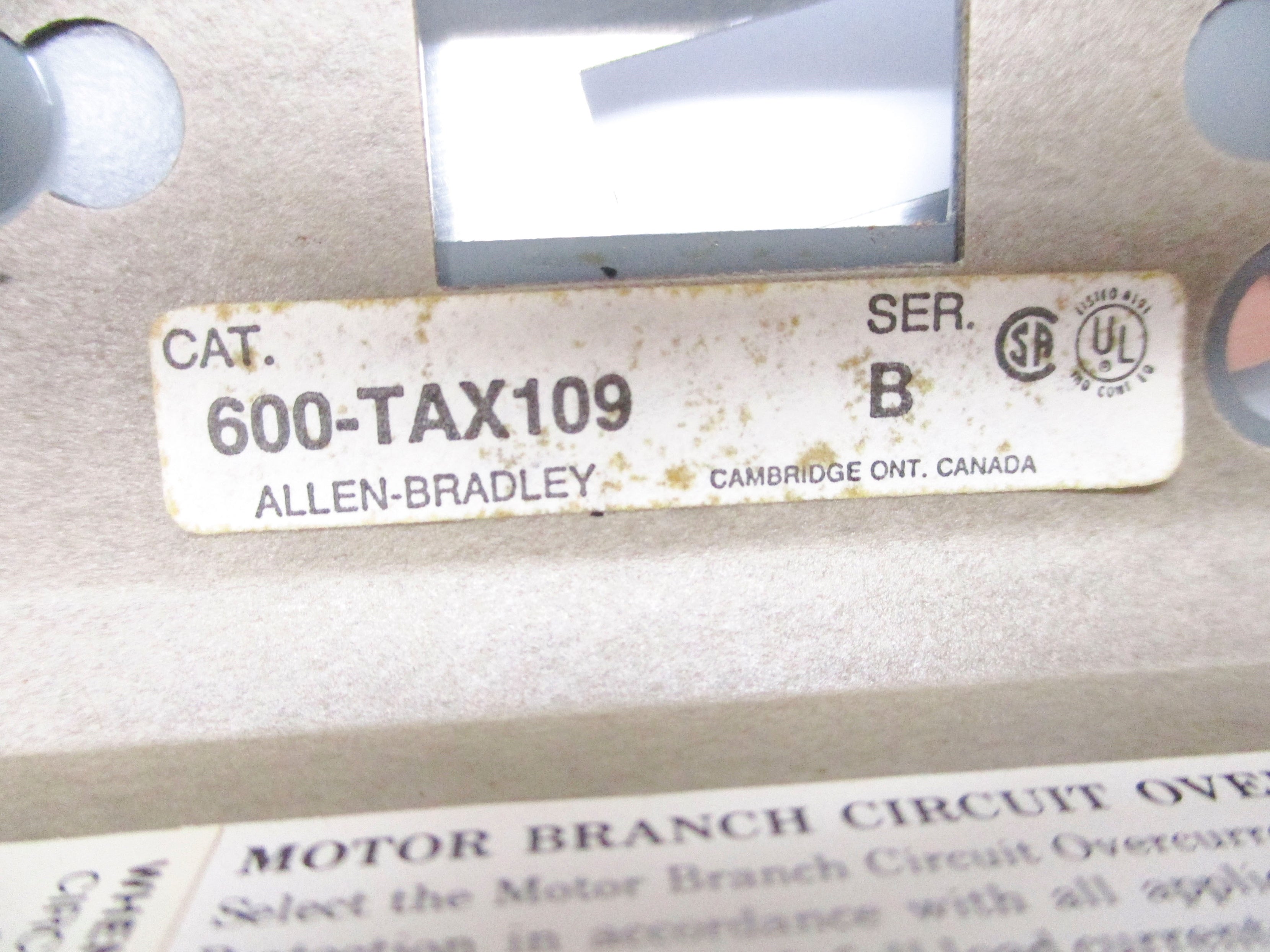 ALLEN BRADLEY 600-TAX109 SER. B NSNP