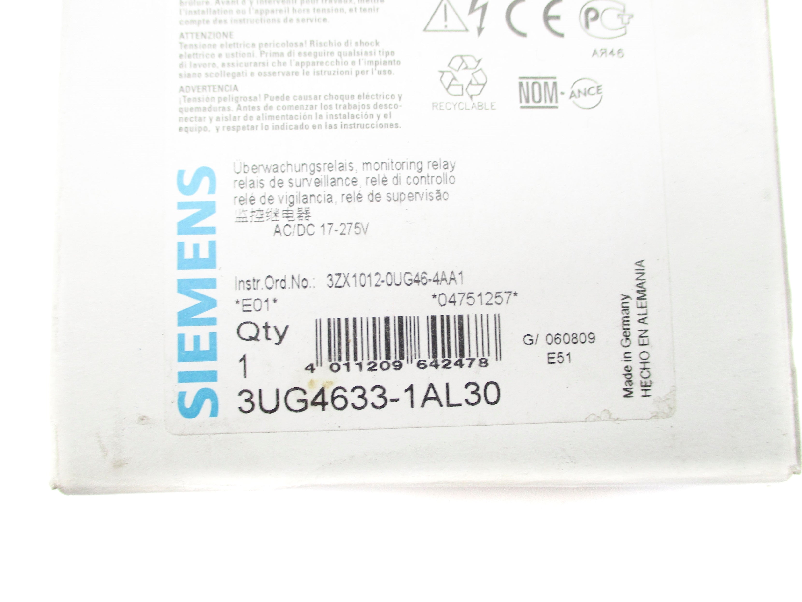 SIEMENS 3UG4633-1AL30 17-275V NSMP