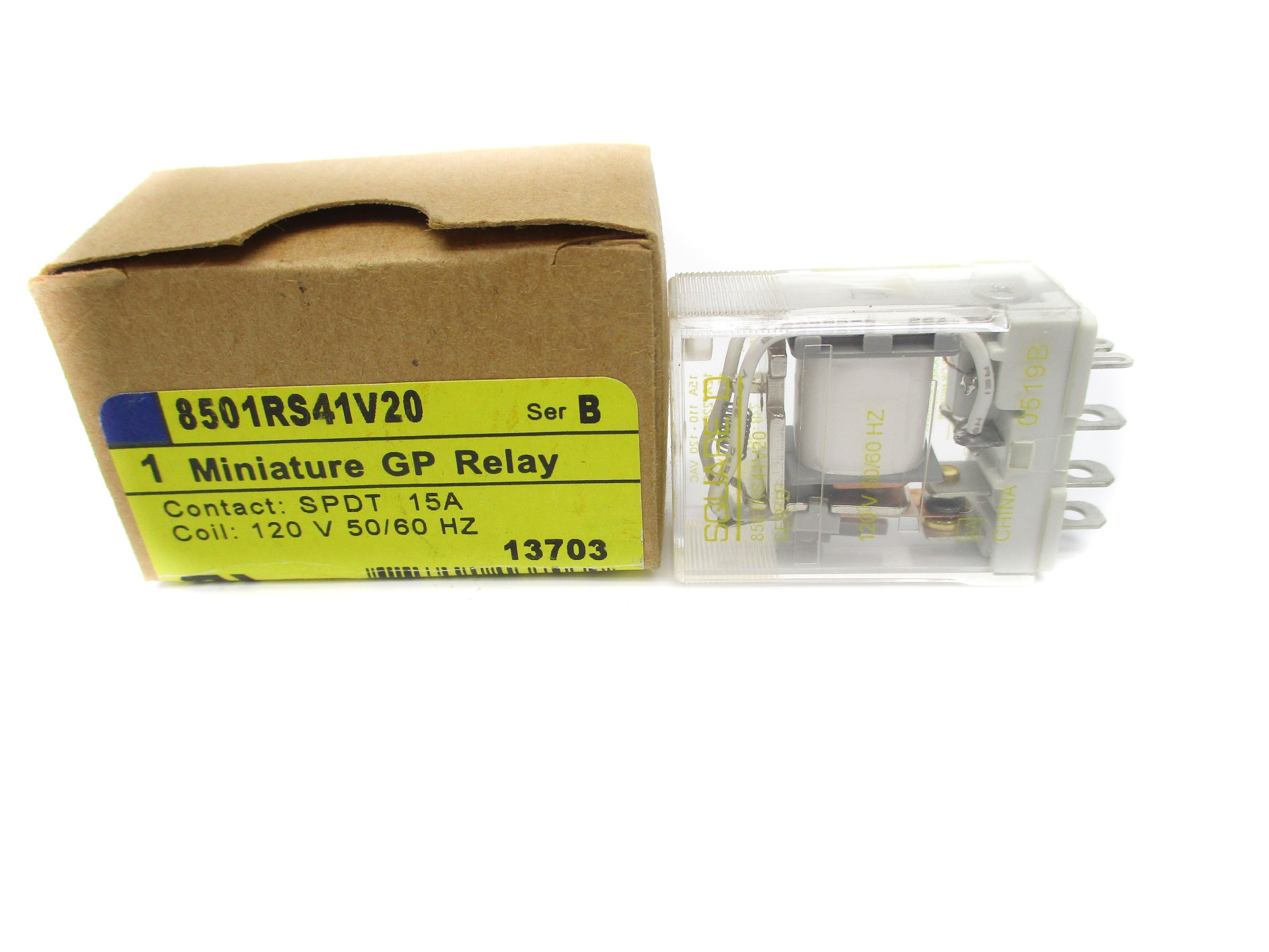 SQUARE D 8501RS41V20 SER. B 15A 120V NSMP