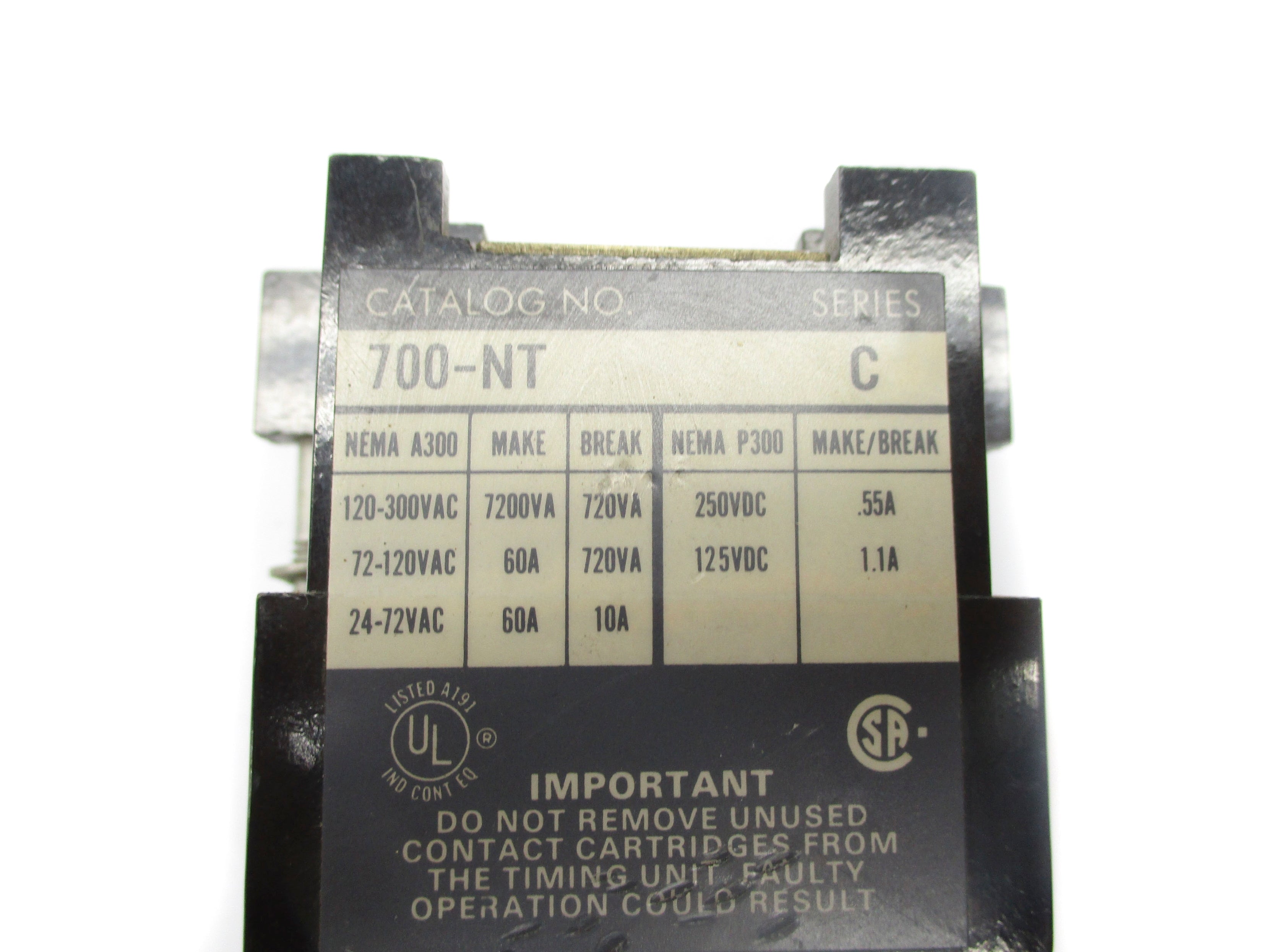 ALLEN BRADLEY 700-NT SER. C (AS PICTURED) UNMP