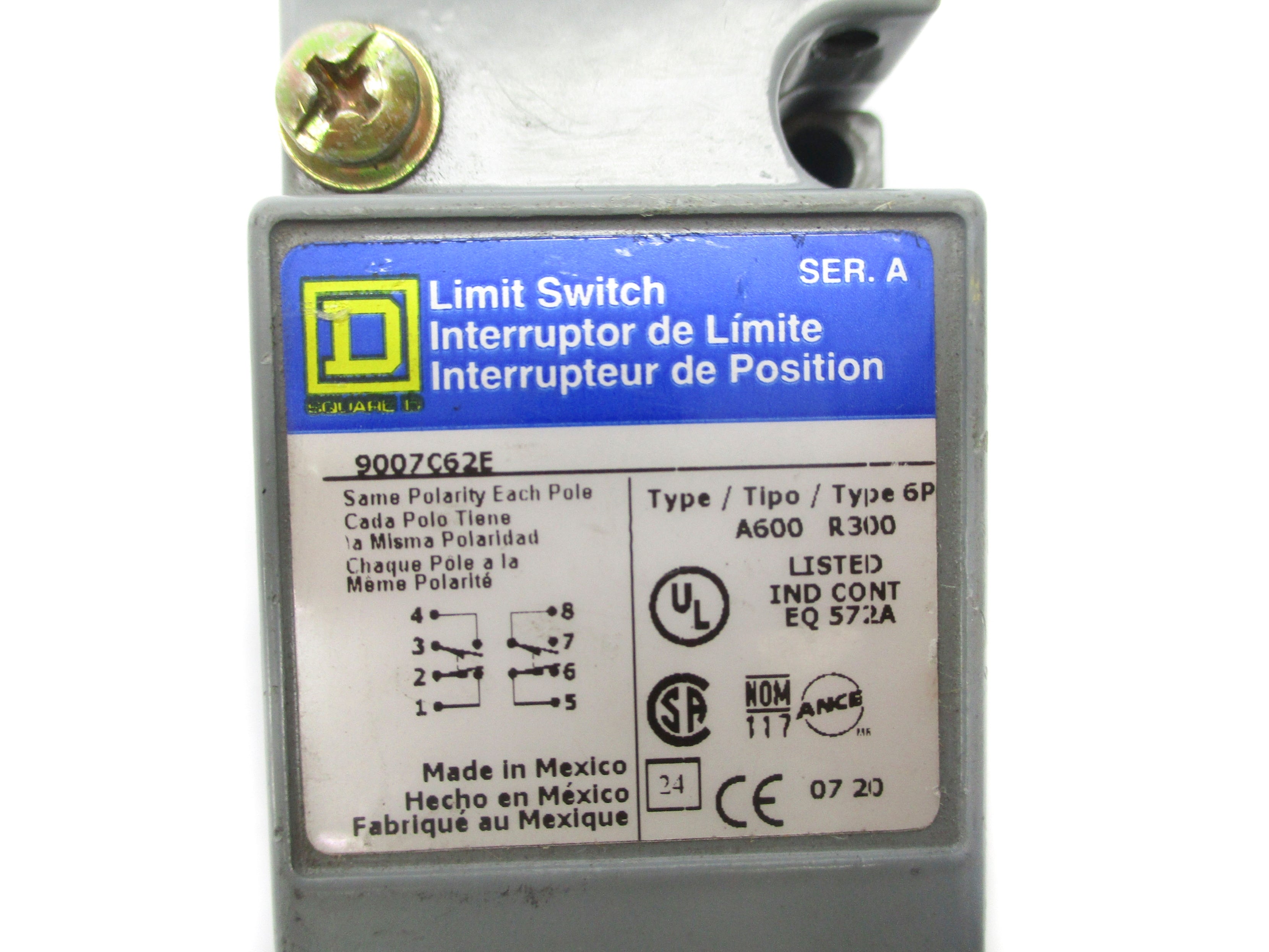 SQUARE D 9007C62E SER. A UNMP