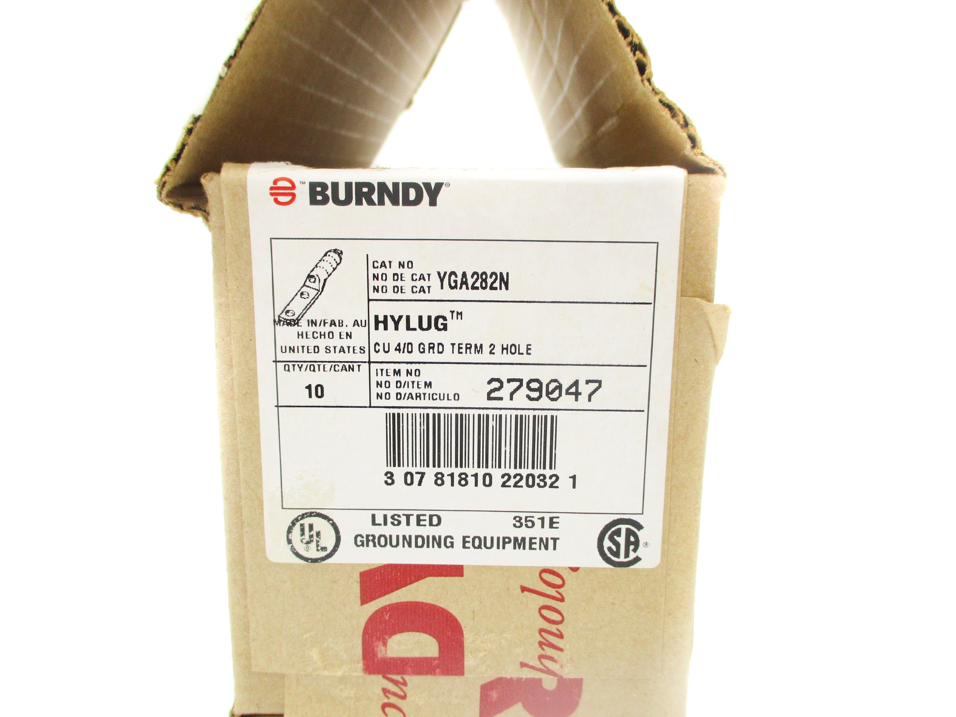 BURNDY YGA282N (PKG OF 10) NSMP