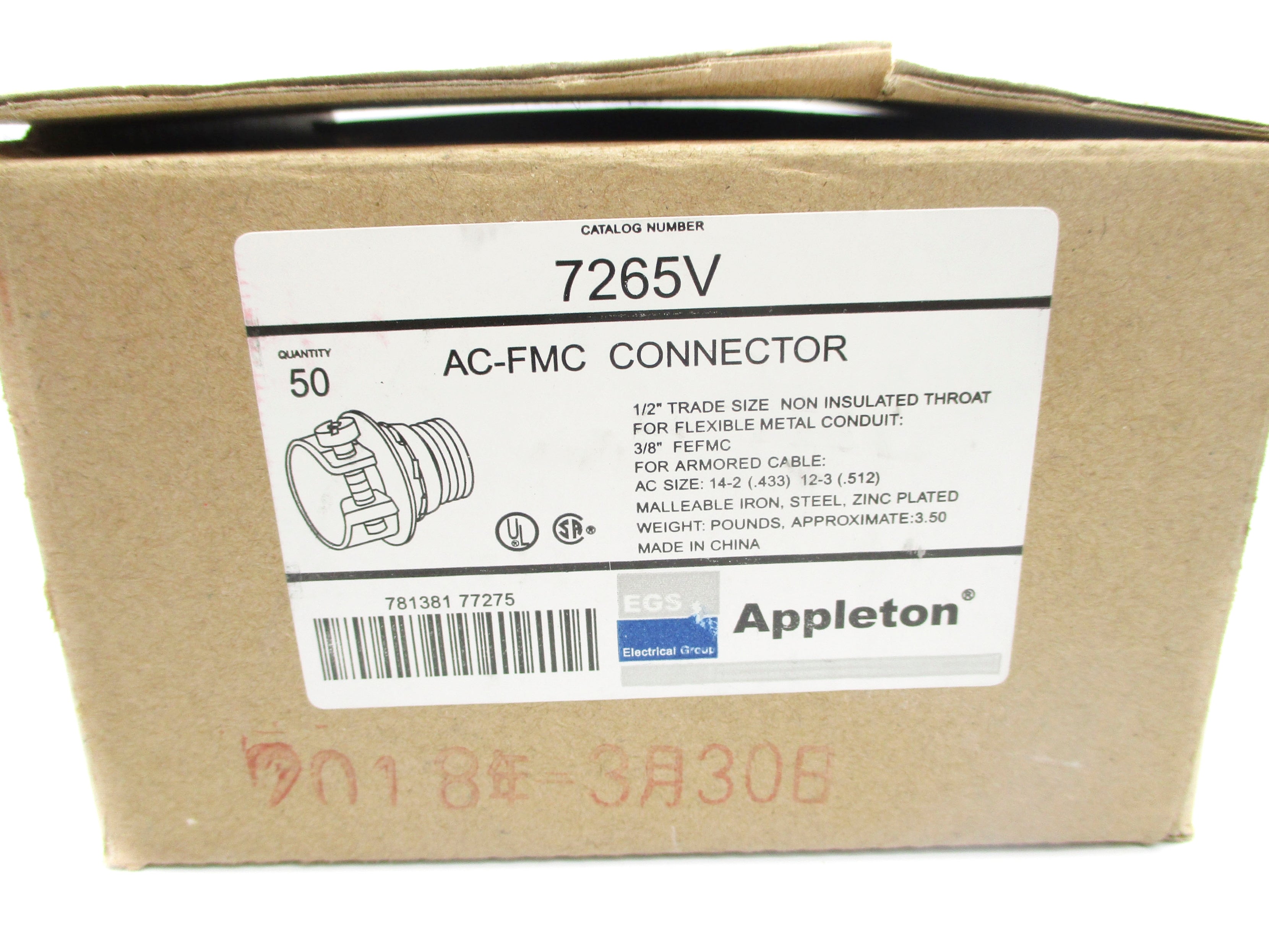 APPLETON 7265V (PKG OF 50) NSMP