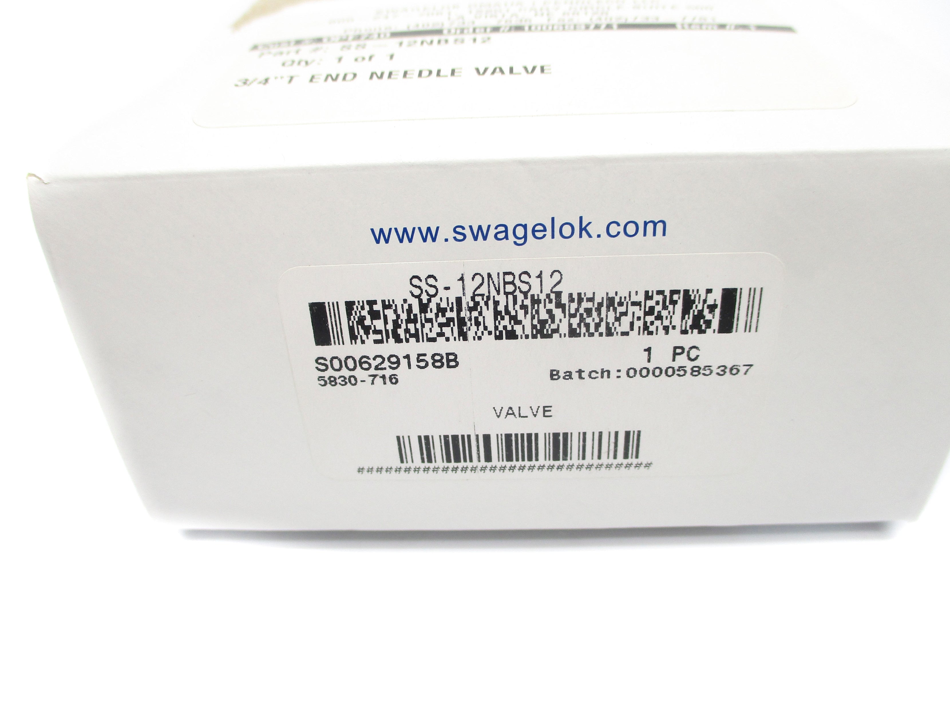 SWAGELOK SS-12NBS12 5800PSIG NSMP