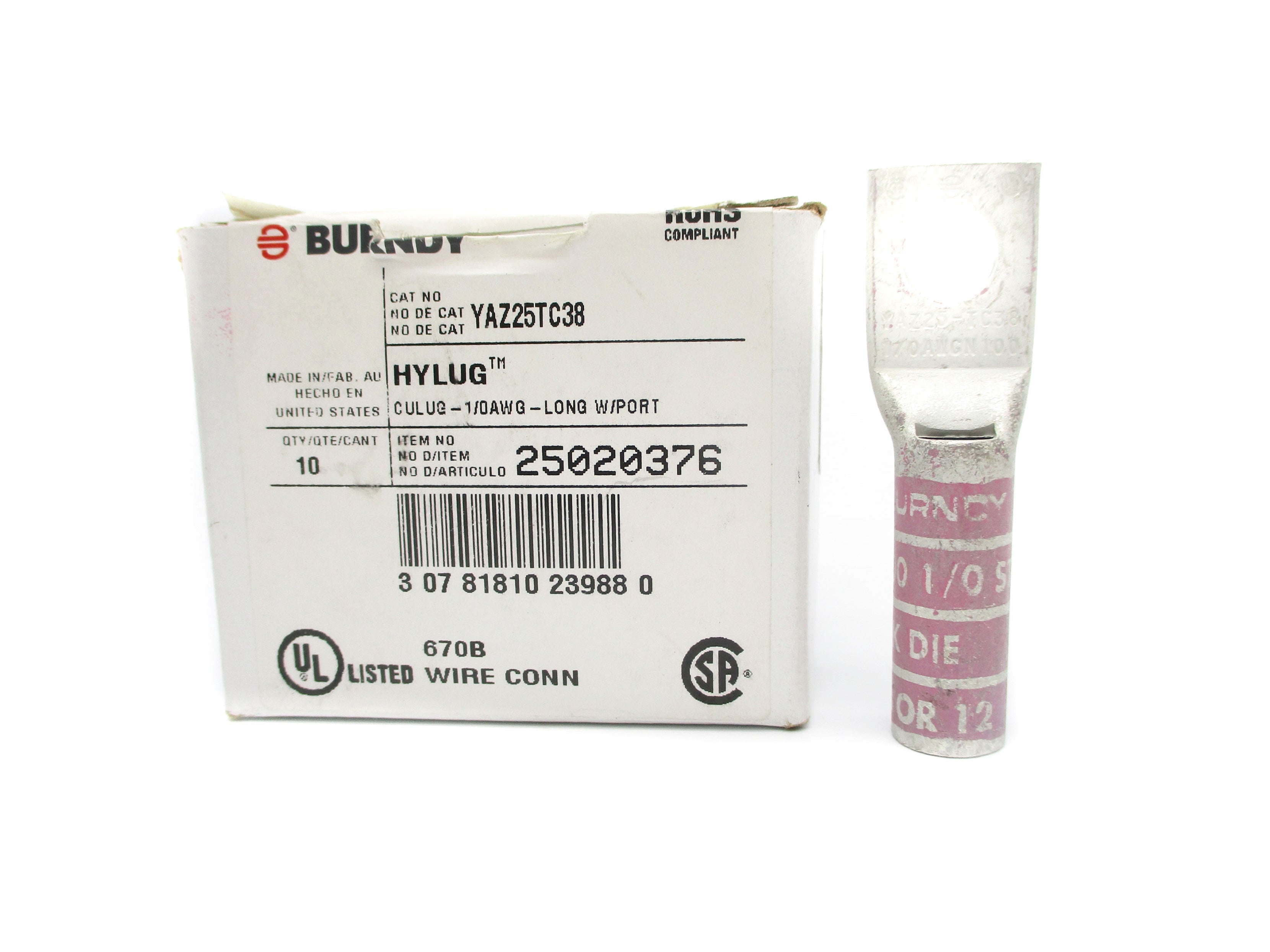 BURNDY YAZ25TC38 (PKG OF 10) NSMP