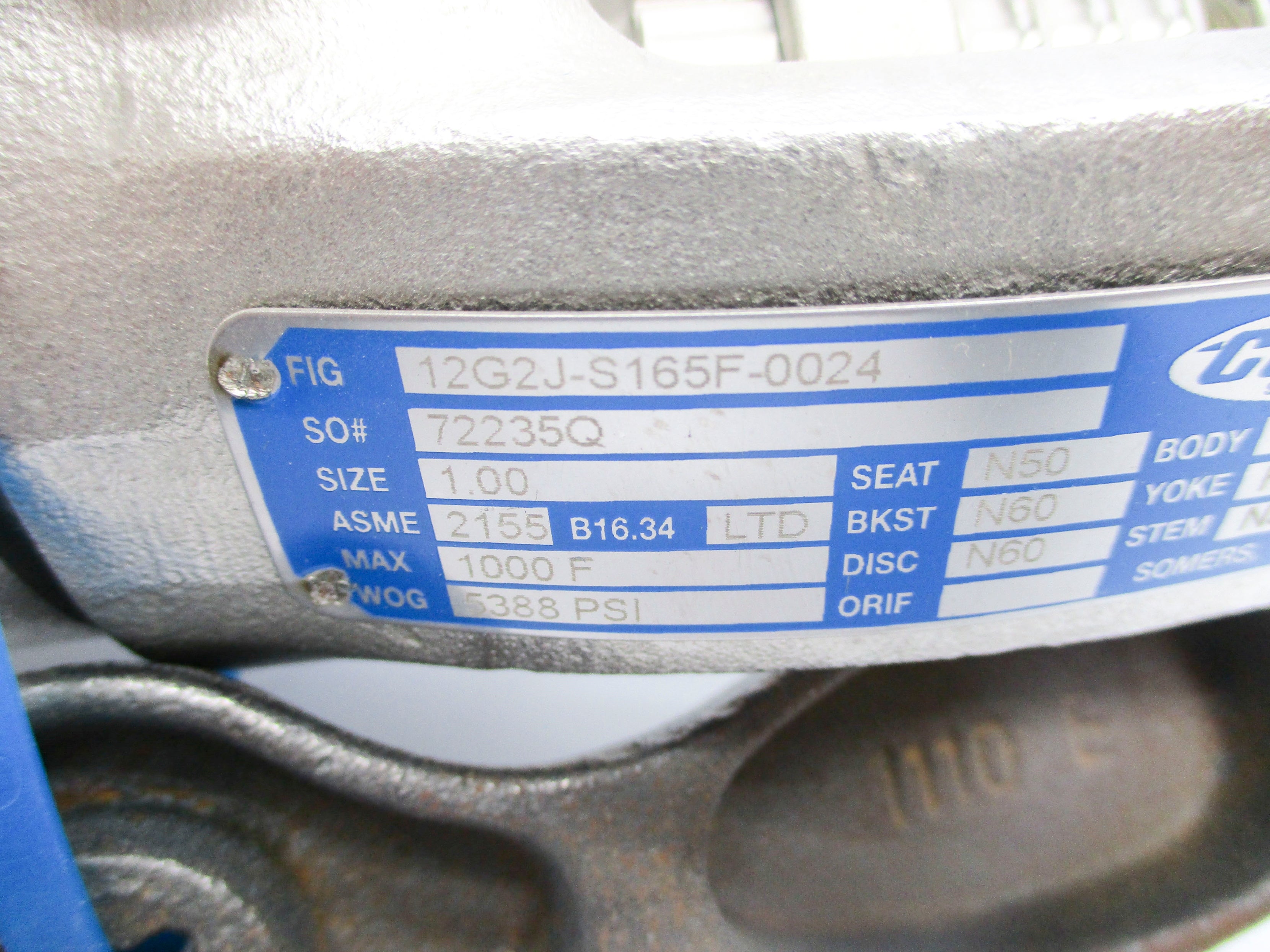 CONVAL 12G2J-S165F-0024 5388PSI 1" NSNP
