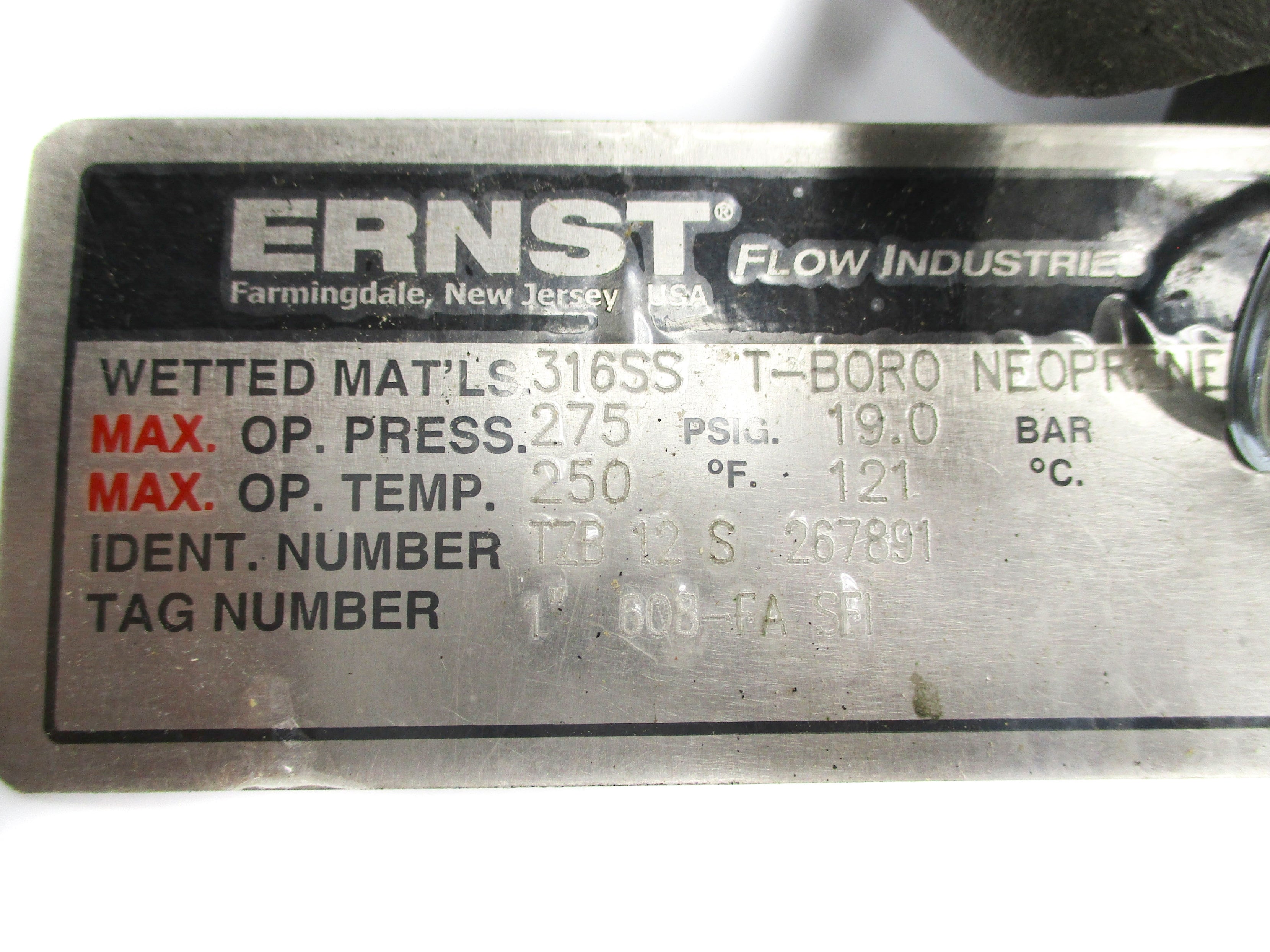 ERNST TZB-12-S 267891 275PSIG NSNP