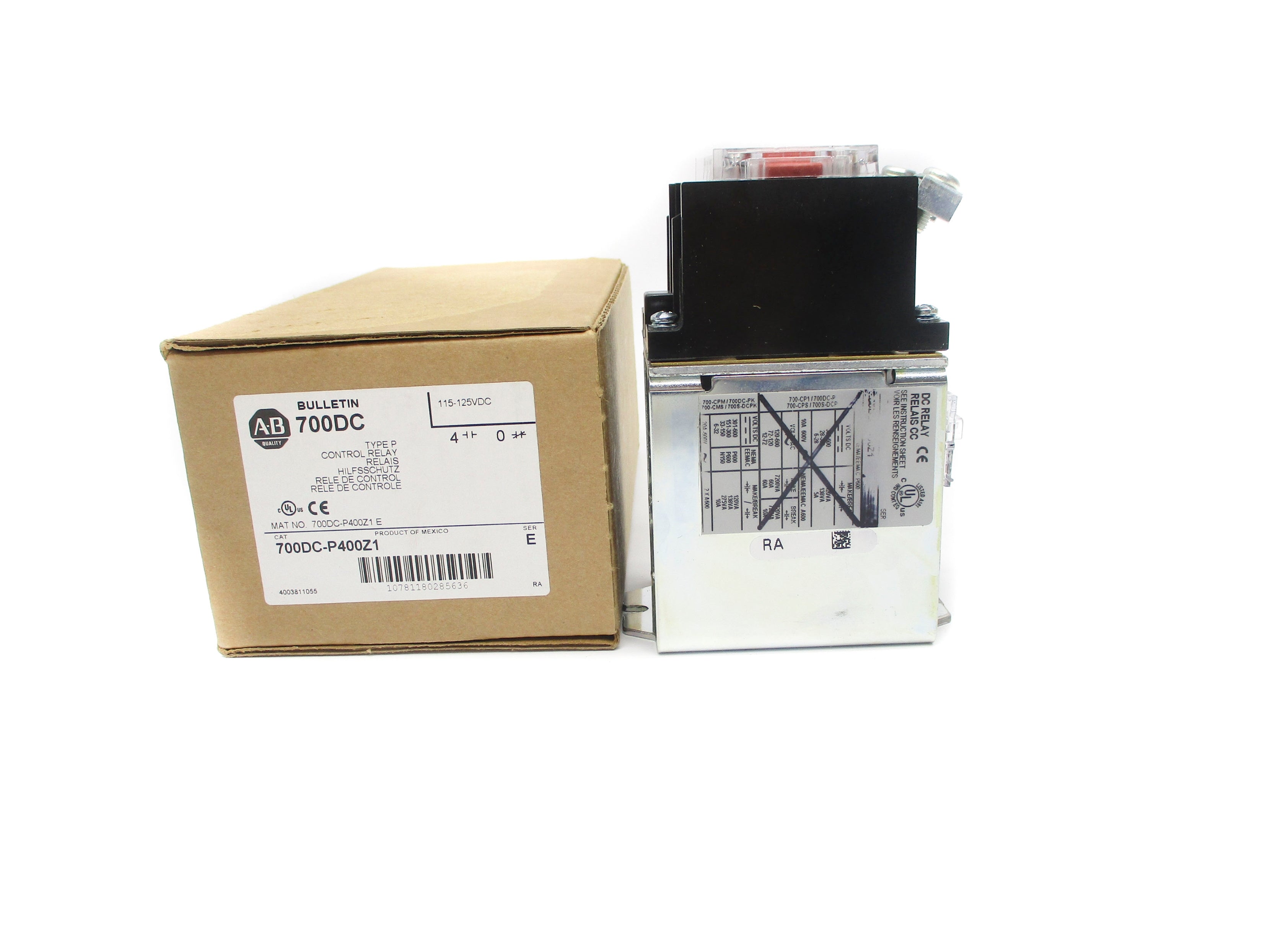 ALLEN BRADLEY 700DC-P400Z1 SER. E 115/125VDC (AS PICTURED) NSMP