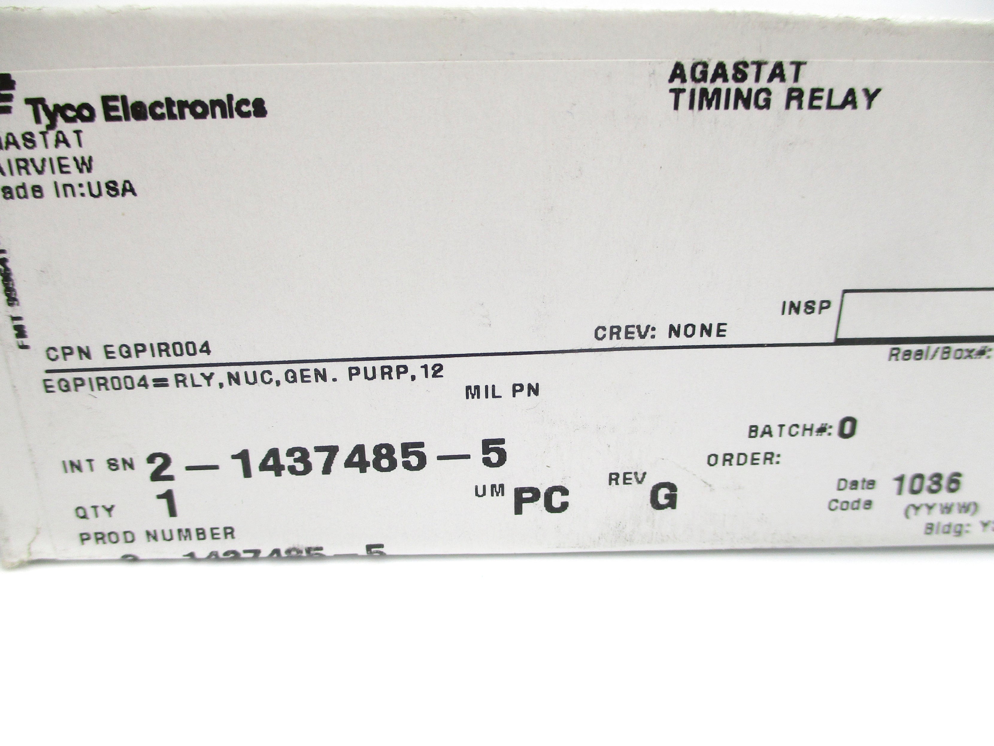 TYCO ELECTRONICS EGPIR004 2-1437485-5 120V NSMP