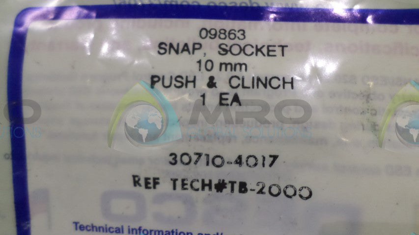 DESCO 09863 SNAP SOCKET AND PUSH CLINCH *NEW IN ORIGINAL PACKAGE*