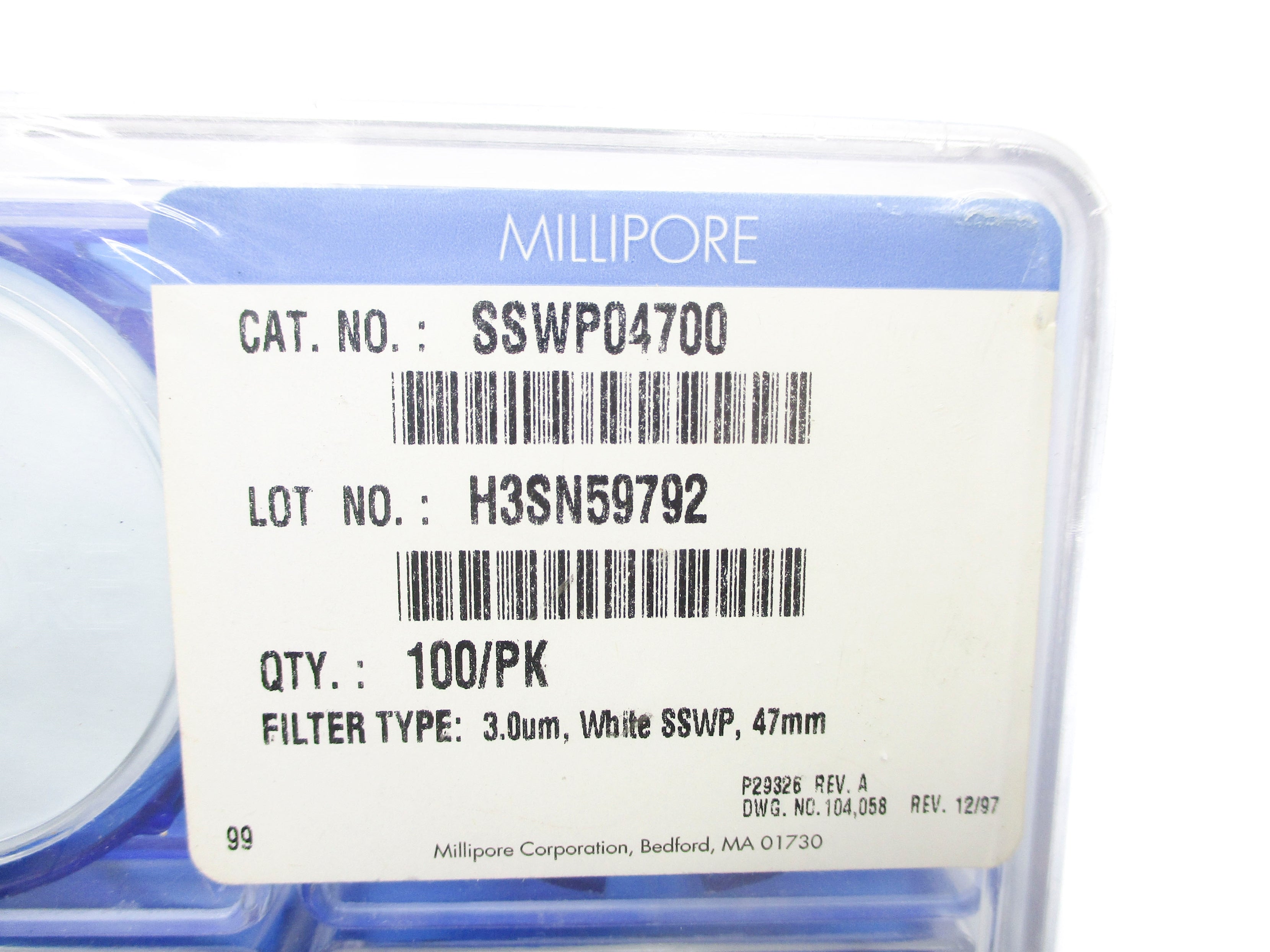 MILLIPORE SSWP04700 (PKG OF 100) NSMP