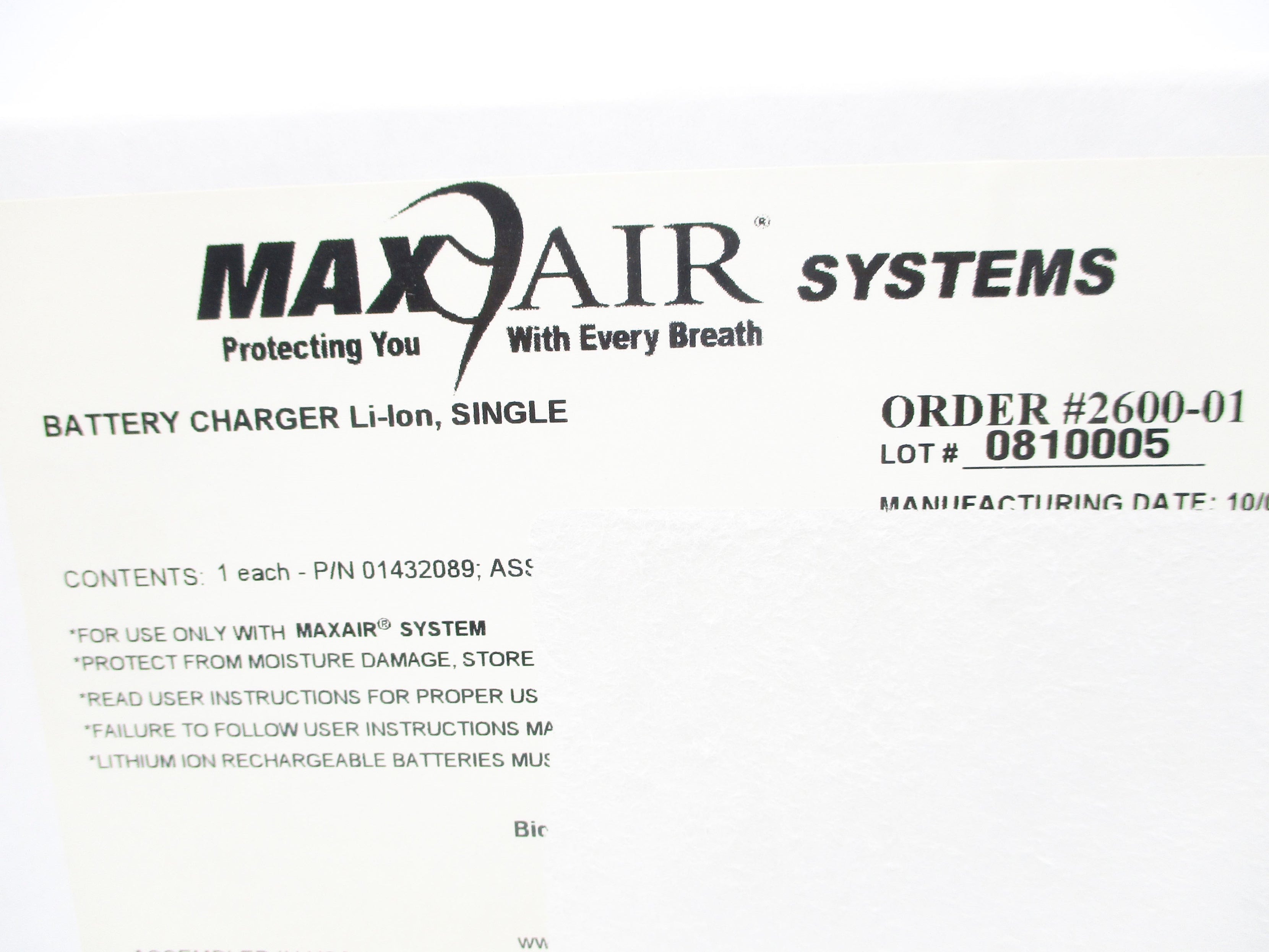 MAXAIR SYSTEMS 01432089 2600-01 NSMP