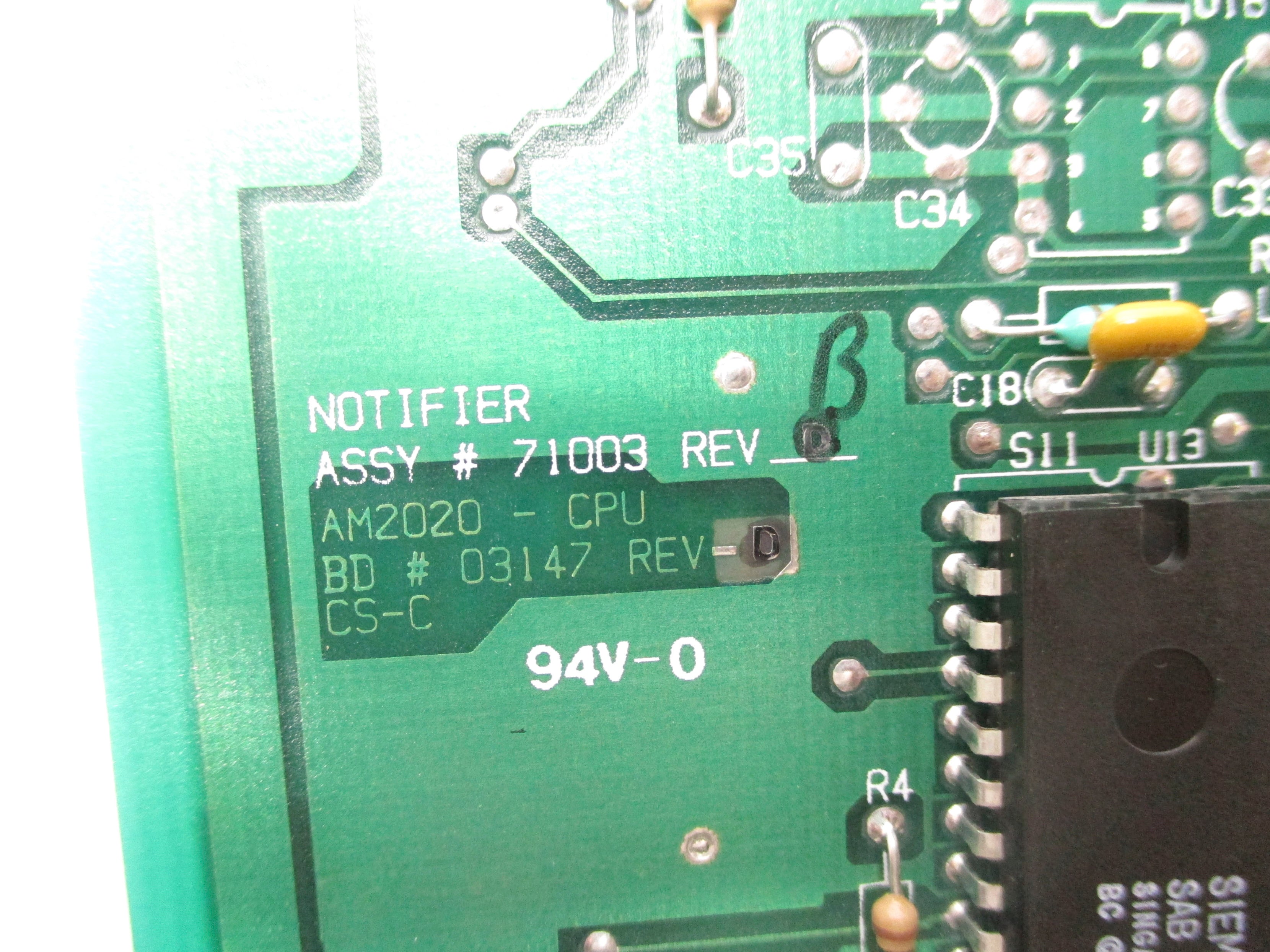 NOTIFIER AM2020-CPU REV. B NSNP