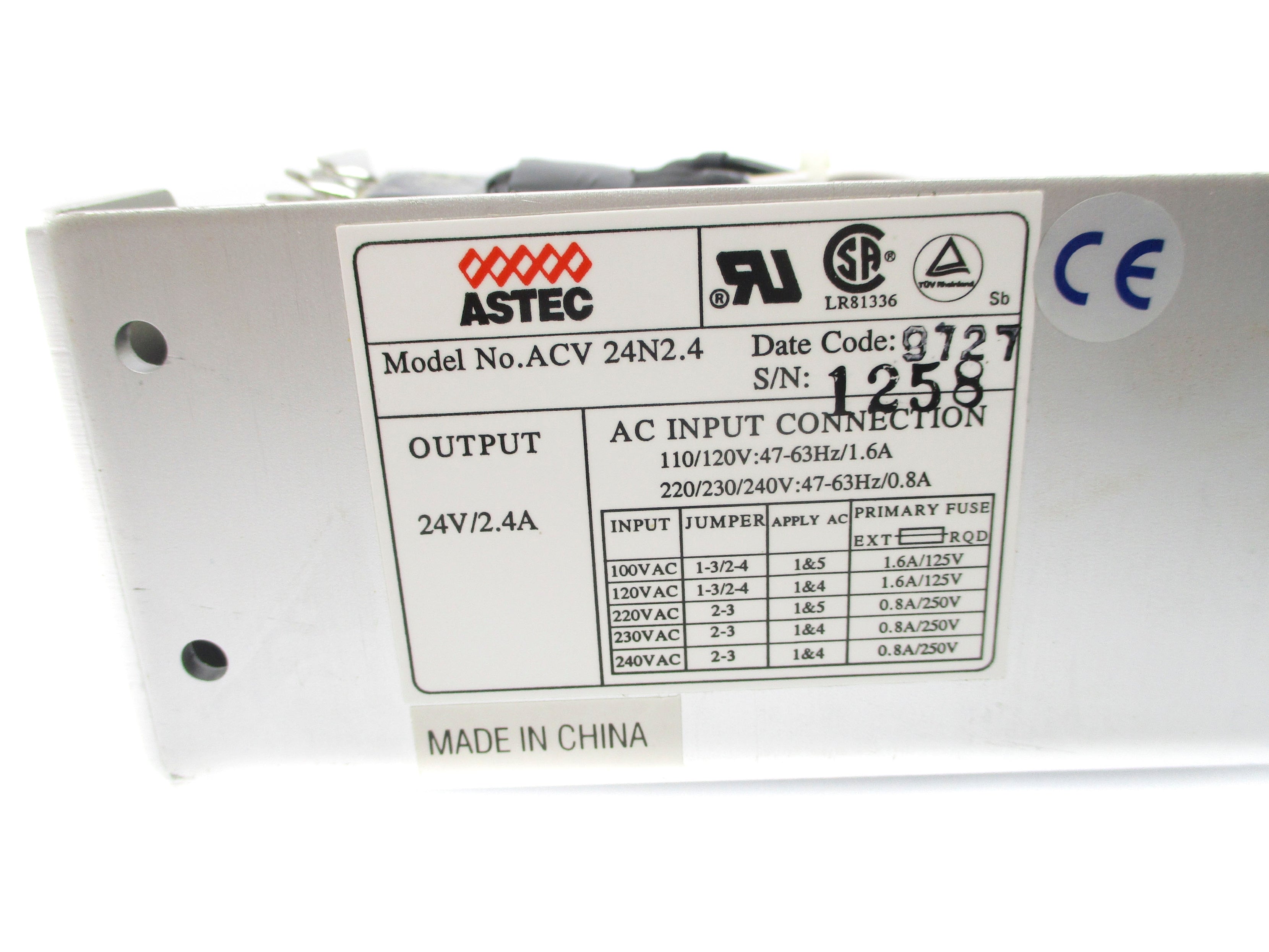 ASTEC ACV24N2.4 240V 1.6A NSNP